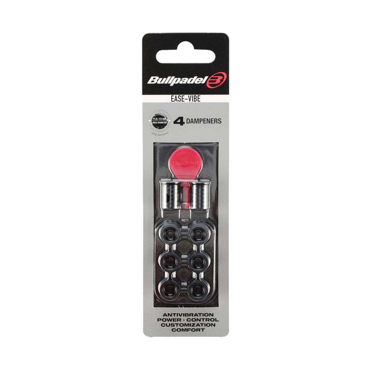 Bullpadel Ease Vibe Vibrationsd&auml;mpfer Schwarz 4er-Pack