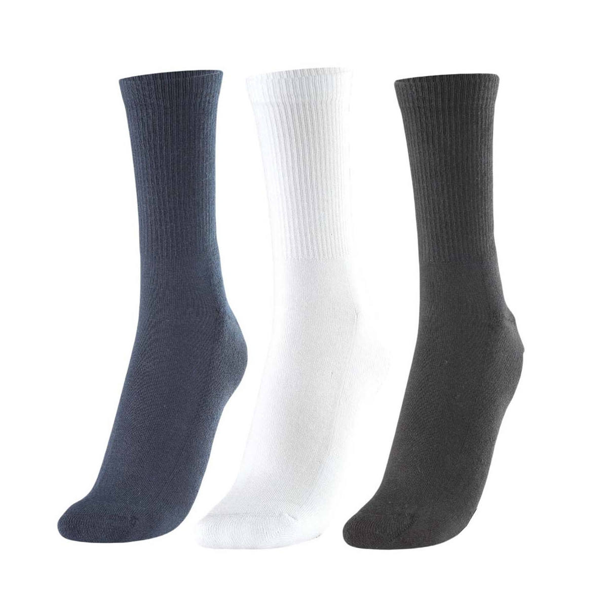 Bullpadel Socken Schwarz / Wei&szlig; - Gr&uuml;n / Marineblau 3er-Pack