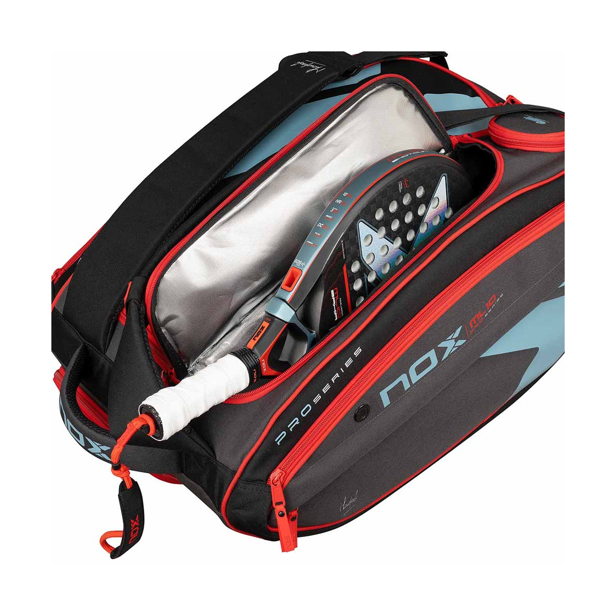 Nox ML10 Competition XL Compact Schl&auml;gertasche (Thermobag) Grau / Rot