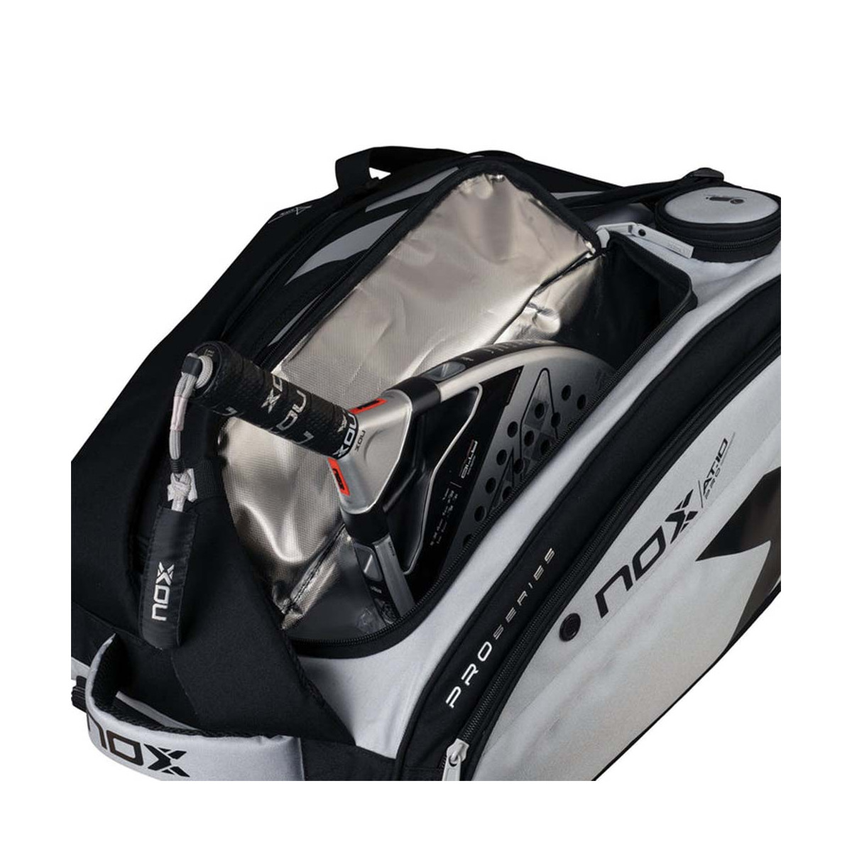Nox AT10 Competition XL Compact Schl&auml;gertasche (Thermobag) Grau / Schwarz