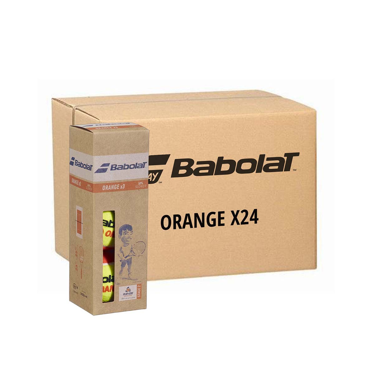 Babolat Orange Tennisb&auml;lle Karton (34 Boxen &agrave; 3 B&auml;lle)