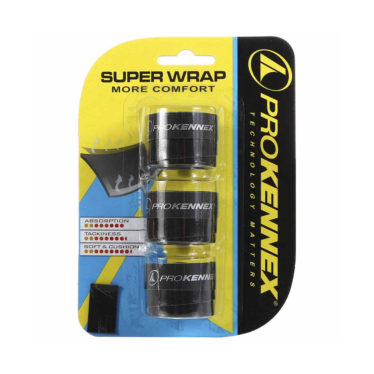 Pro Kennex Super Wrap Overgrip Schwarz 3er-Pack