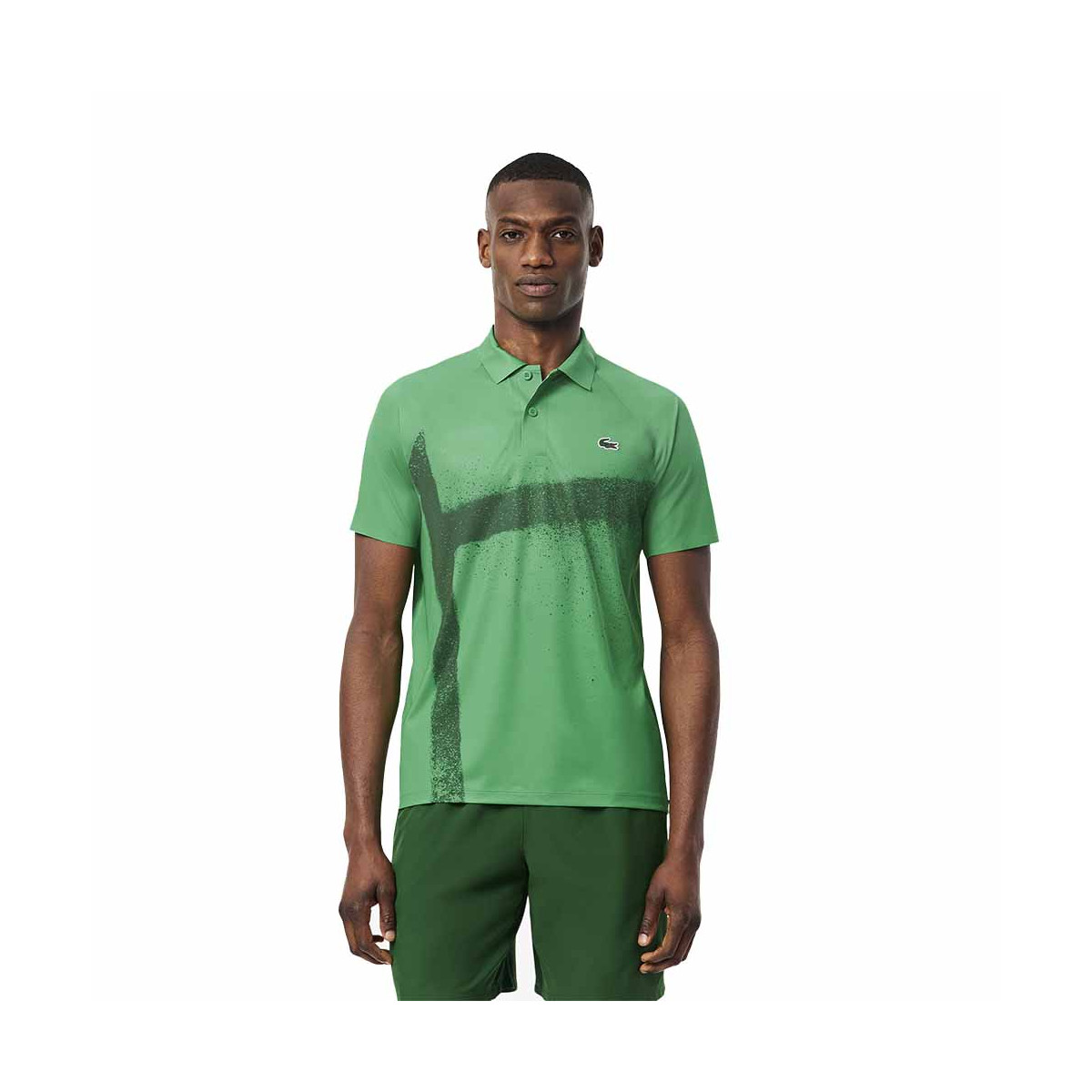 Lacoste Tennis Novak Djokovic Player Poloshirt Gr&uuml;n / Wei&szlig;