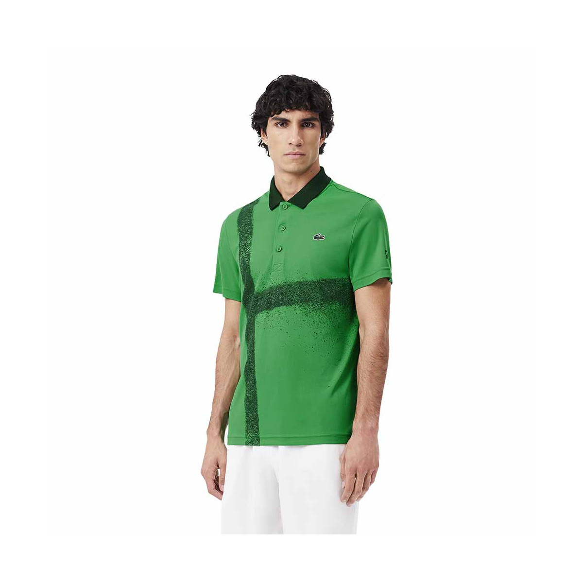 Lacoste Tennis Novak Djokovic Poloshirt Fan-Version Gr&uuml;n / Marineblau