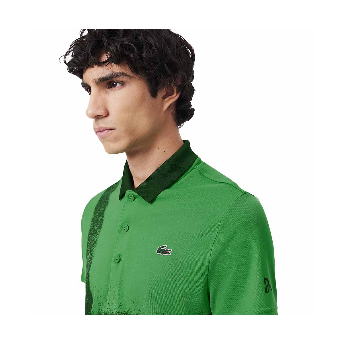 Lacoste Tennis Novak Djokovic Poloshirt Fan-Version Gr&uuml;n / Marineblau