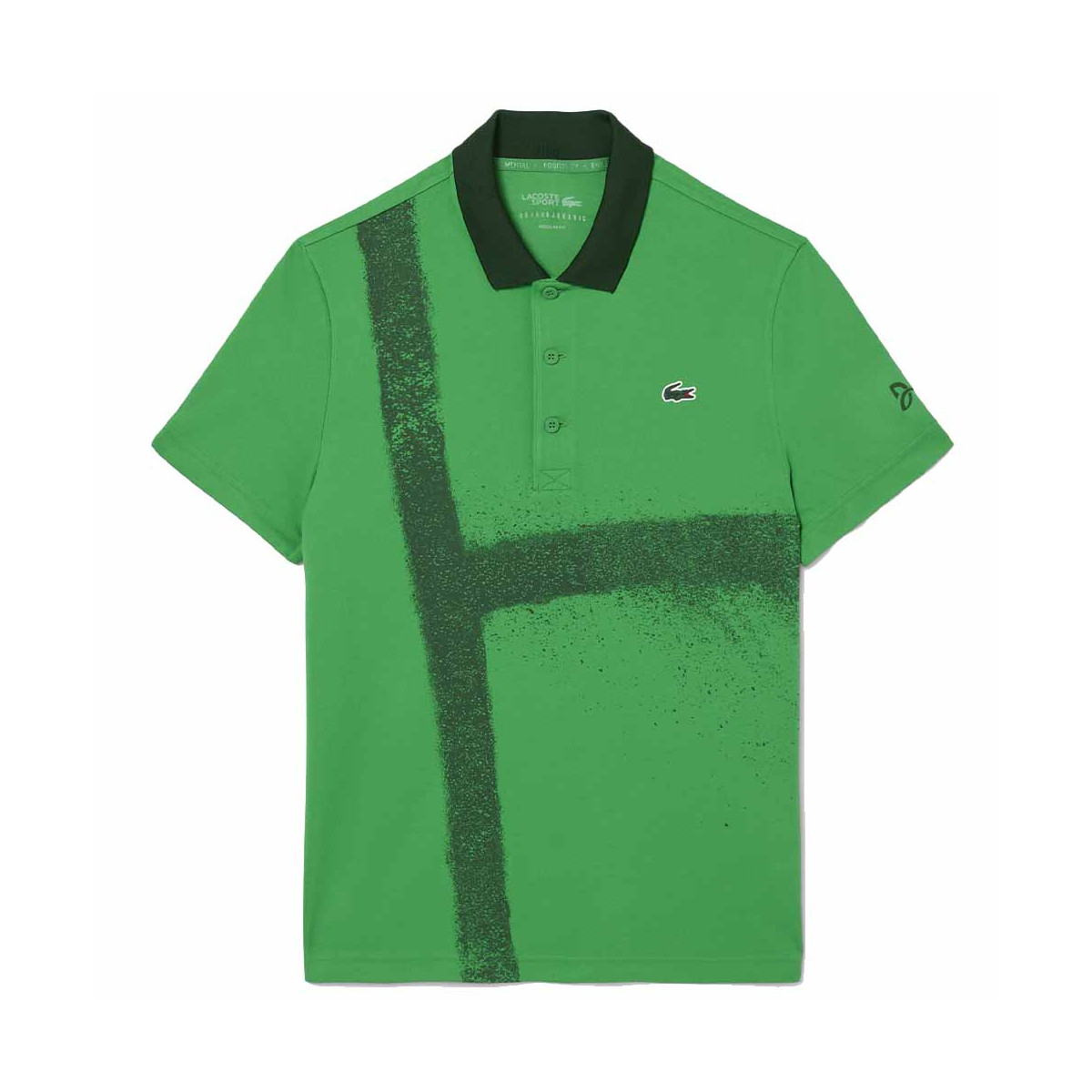 Lacoste Tennis Novak Djokovic Poloshirt Fan-Version Gr&uuml;n / Marineblau