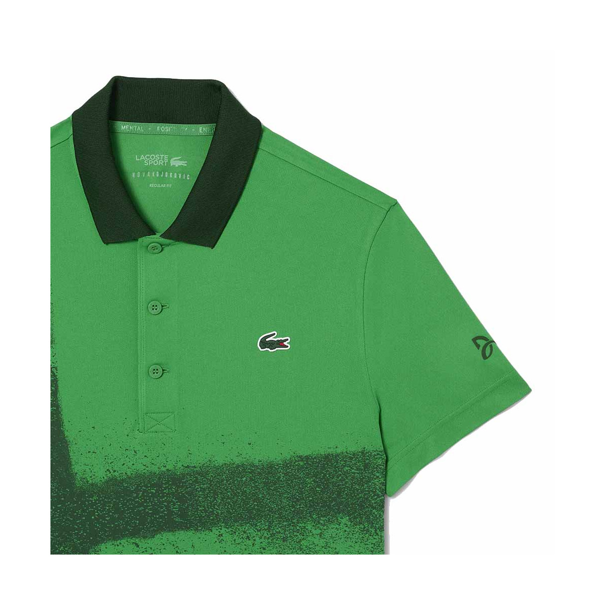 Lacoste Tennis Novak Djokovic Poloshirt Fan-Version Gr&uuml;n / Marineblau