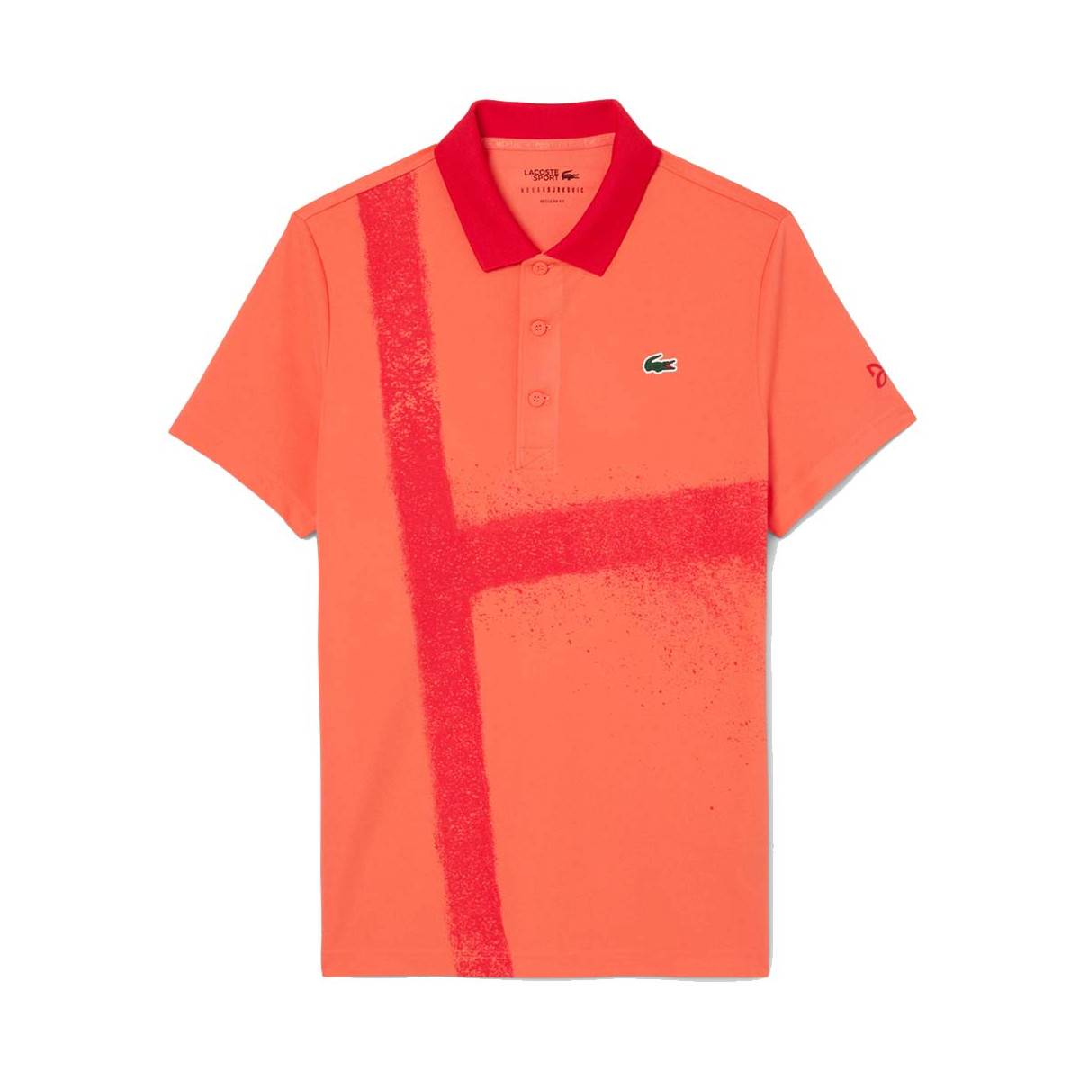 Lacoste Tennis Novak Djokovic Poloshirt Fan-Version Rot / Wei&szlig;