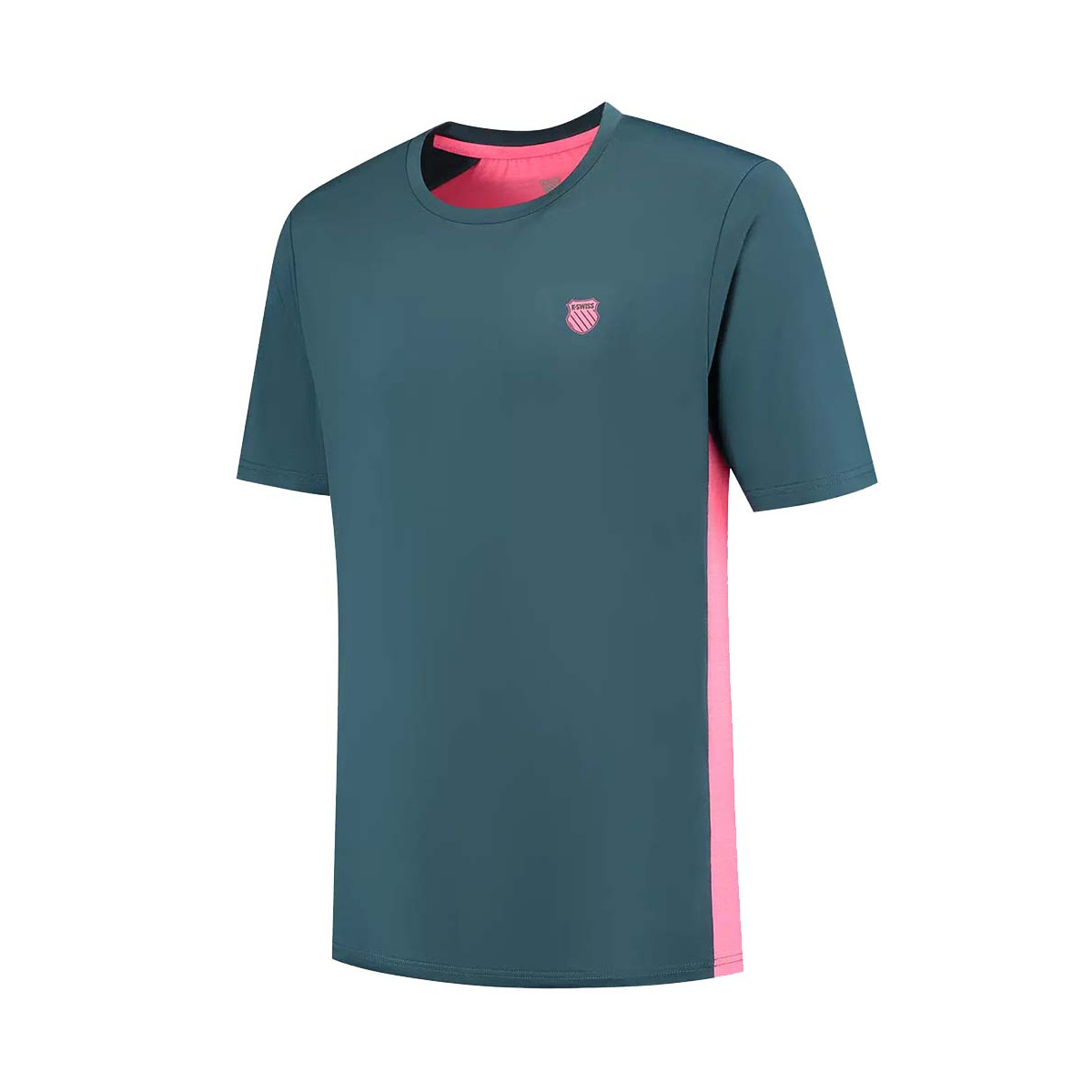 K-Swiss Hypercourt Mix Melange Crew T-Shirt Petrol / Rosa