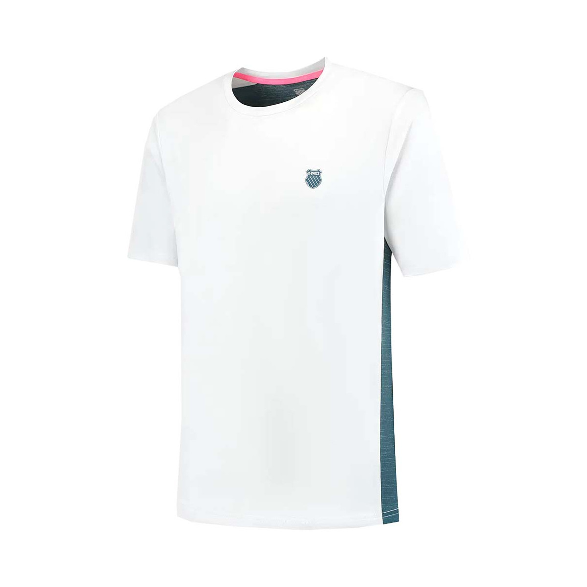 K-Swiss Hypercourt Mix Melange Crew T-Shirt Wei&szlig; / Petrol