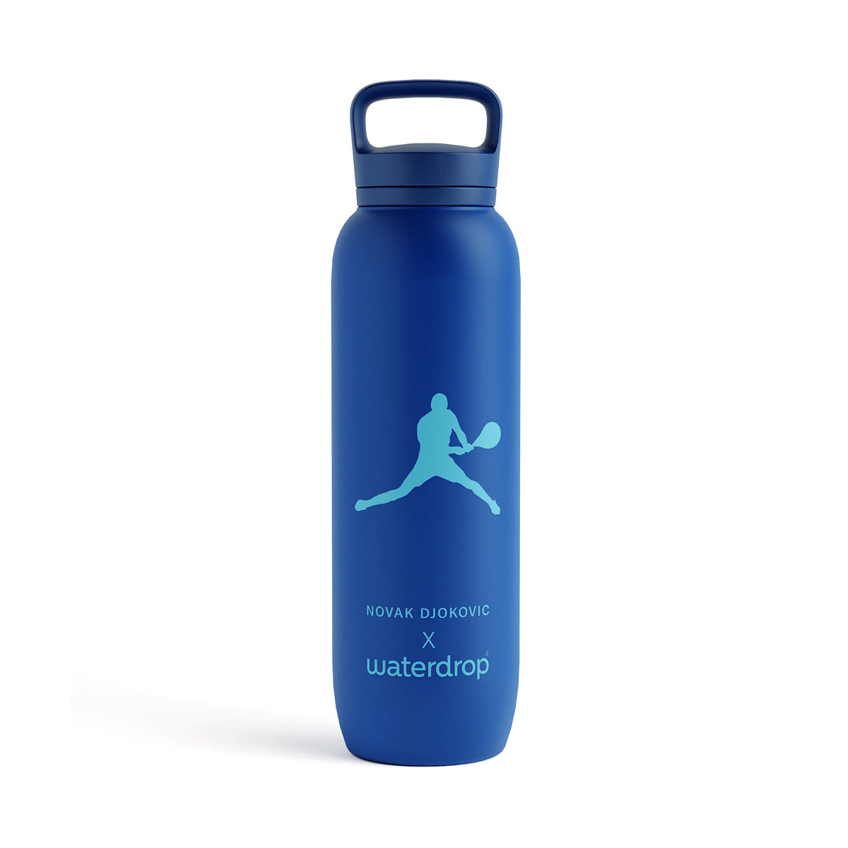 Waterdrop Novak Djokovic Thermo-Trinkflasche Blau