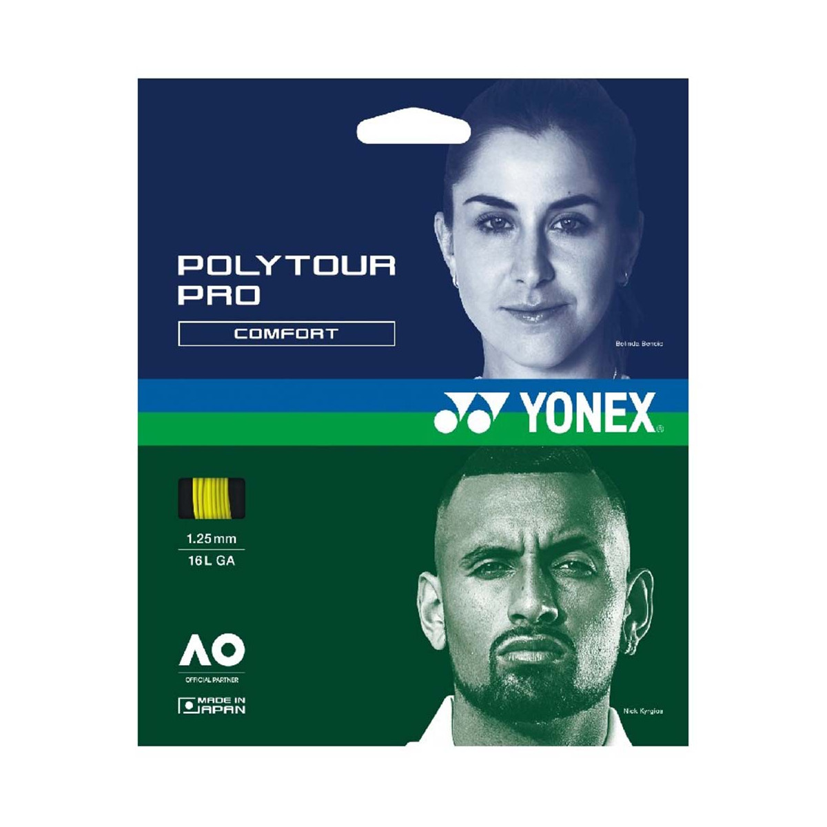 Yonex Poly Tour Pro Tennissaite Gelb 12 m