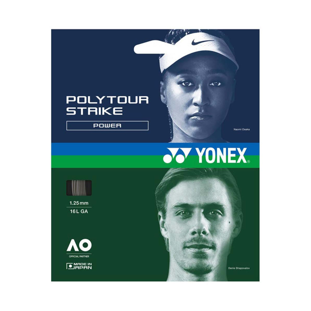 Yonex Poly Tour Strike Tennissaite Grau 12 m
