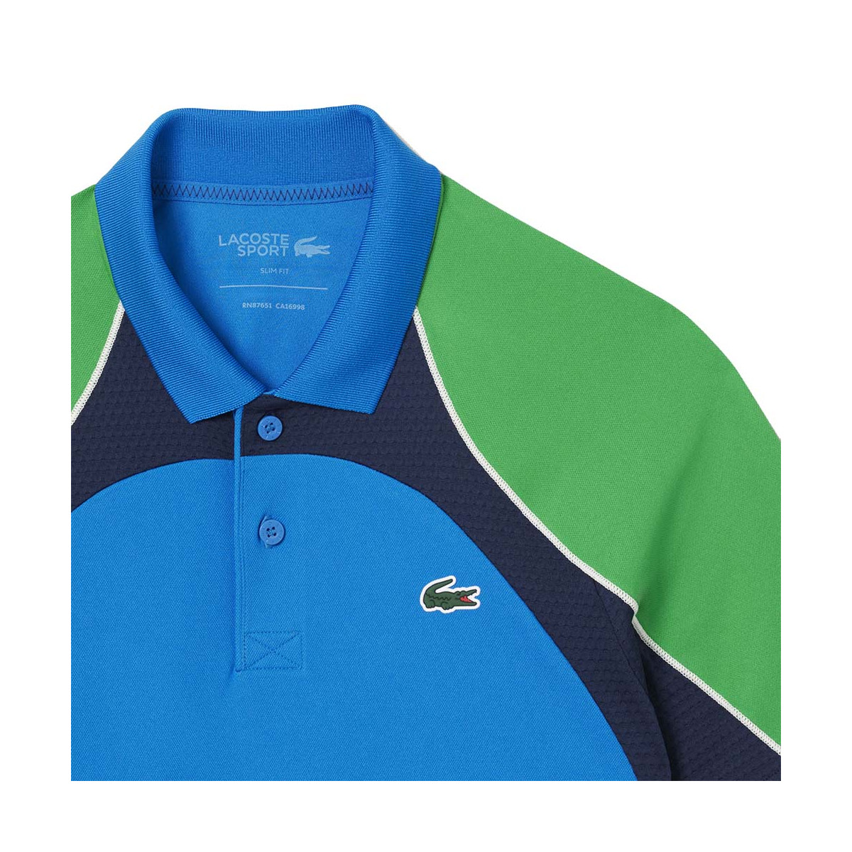 Lacoste Tennis Color-Block Ultra Dry Poloshirt Azurblau / Gr&uuml;n
