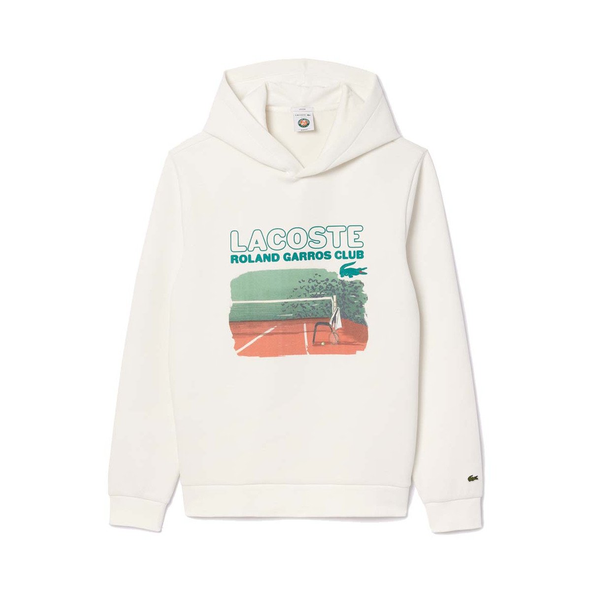 Lacoste Roland Garros Club Kapuzenpullover Wei&szlig;