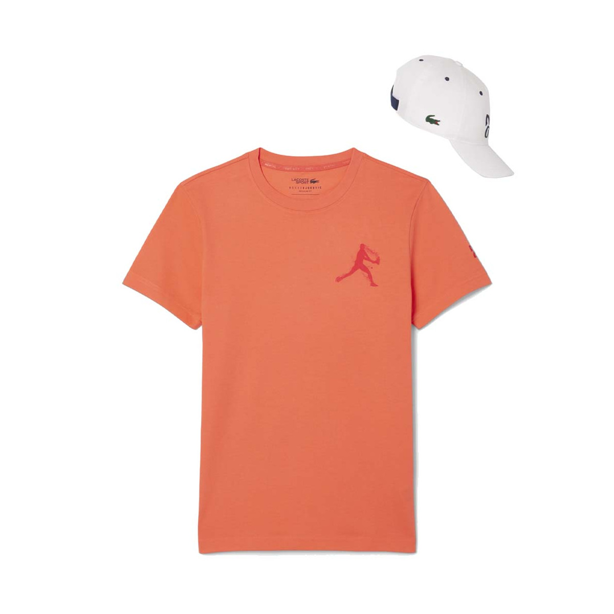 Lacoste Tennis x Novak Djokovic Set T-Shirt + Cap Rot