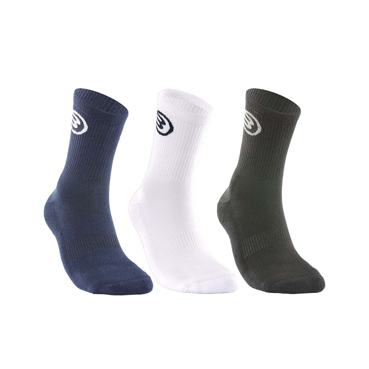 Bullpadel Socken Schwarz / Wei&szlig; / Marineblau 3er-Pack