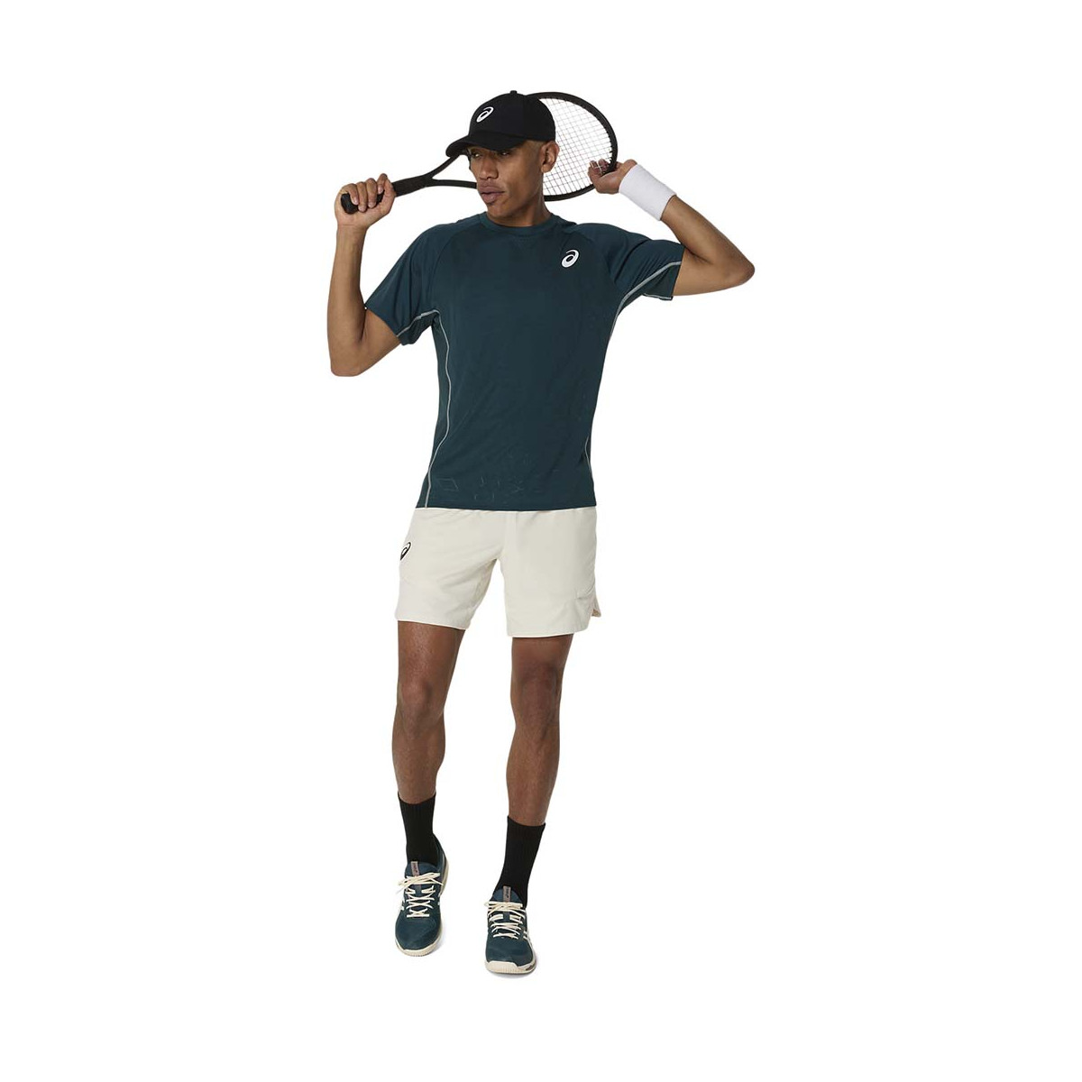 Asics Match T-Shirt Wei&szlig; / Gr&uuml;n