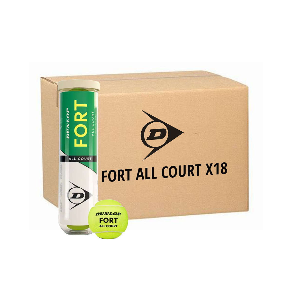 Dunlop Fort All Court Tennisb&auml;lle Karton (18 Dosen &agrave; 4 B&auml;lle)