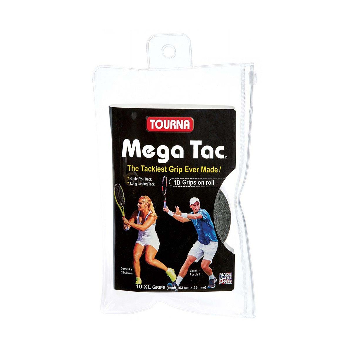 Tourna Mega Tac XL Overgrip Schwarz 10er-Pack