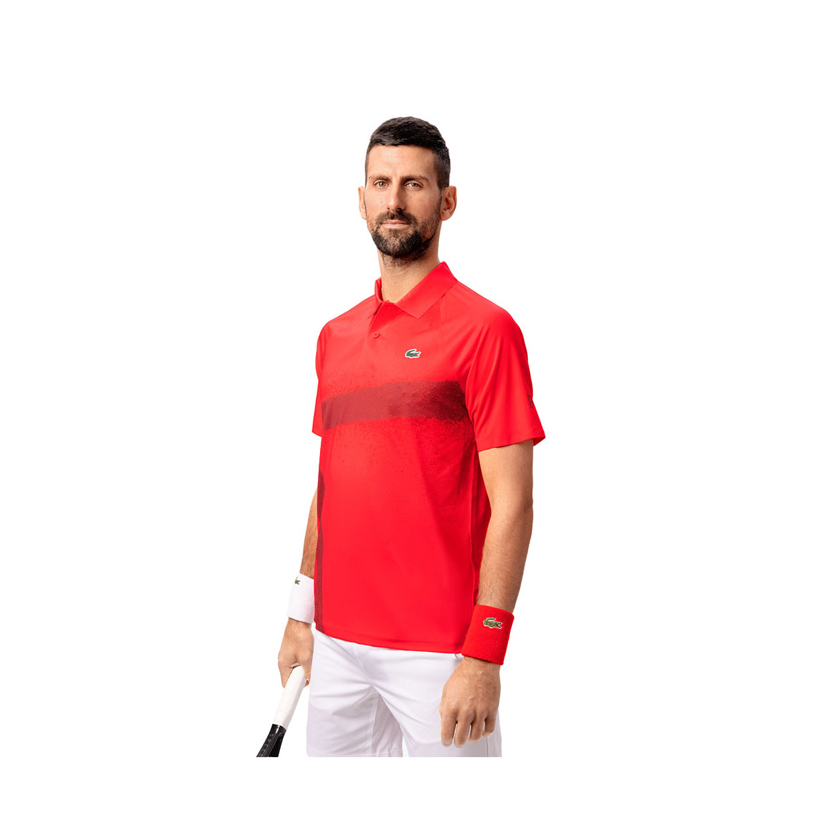 Lacoste Tennis Novak Djokovic Player Paris Poloshirt Rot