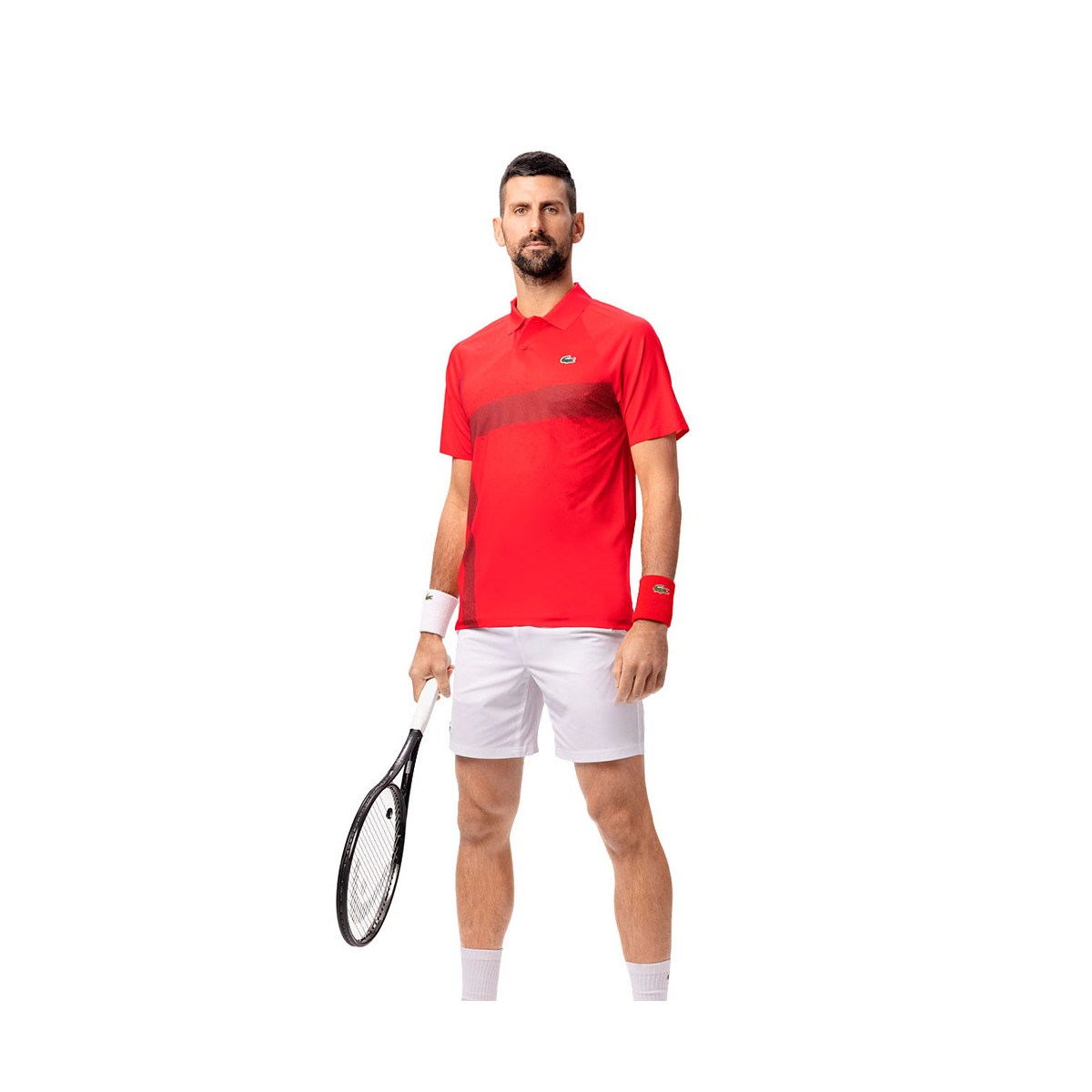 Lacoste Tennis Novak Djokovic Player Paris Poloshirt Rot
