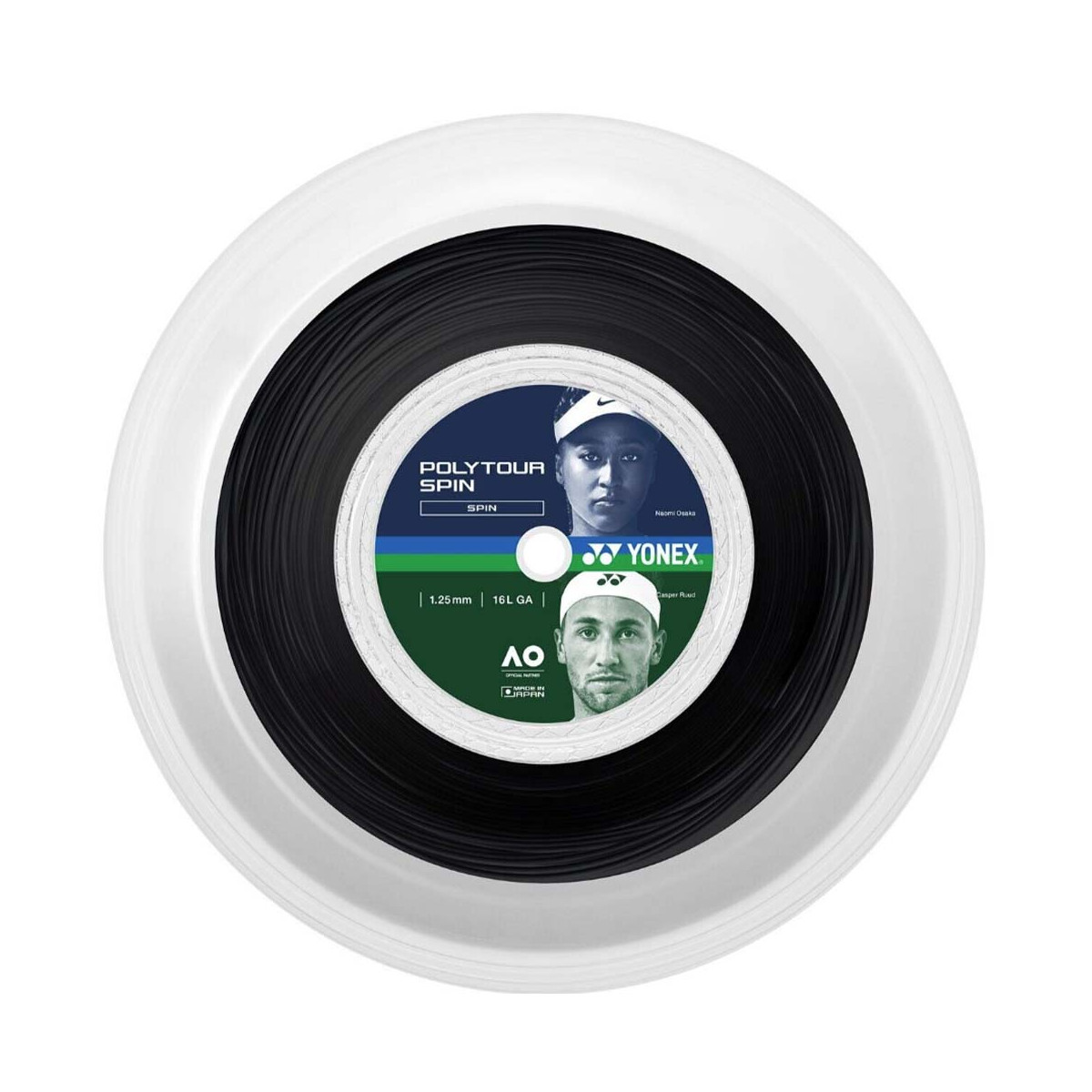 Yonex Poly Tour Spin Saitenrolle Schwarz 200 m