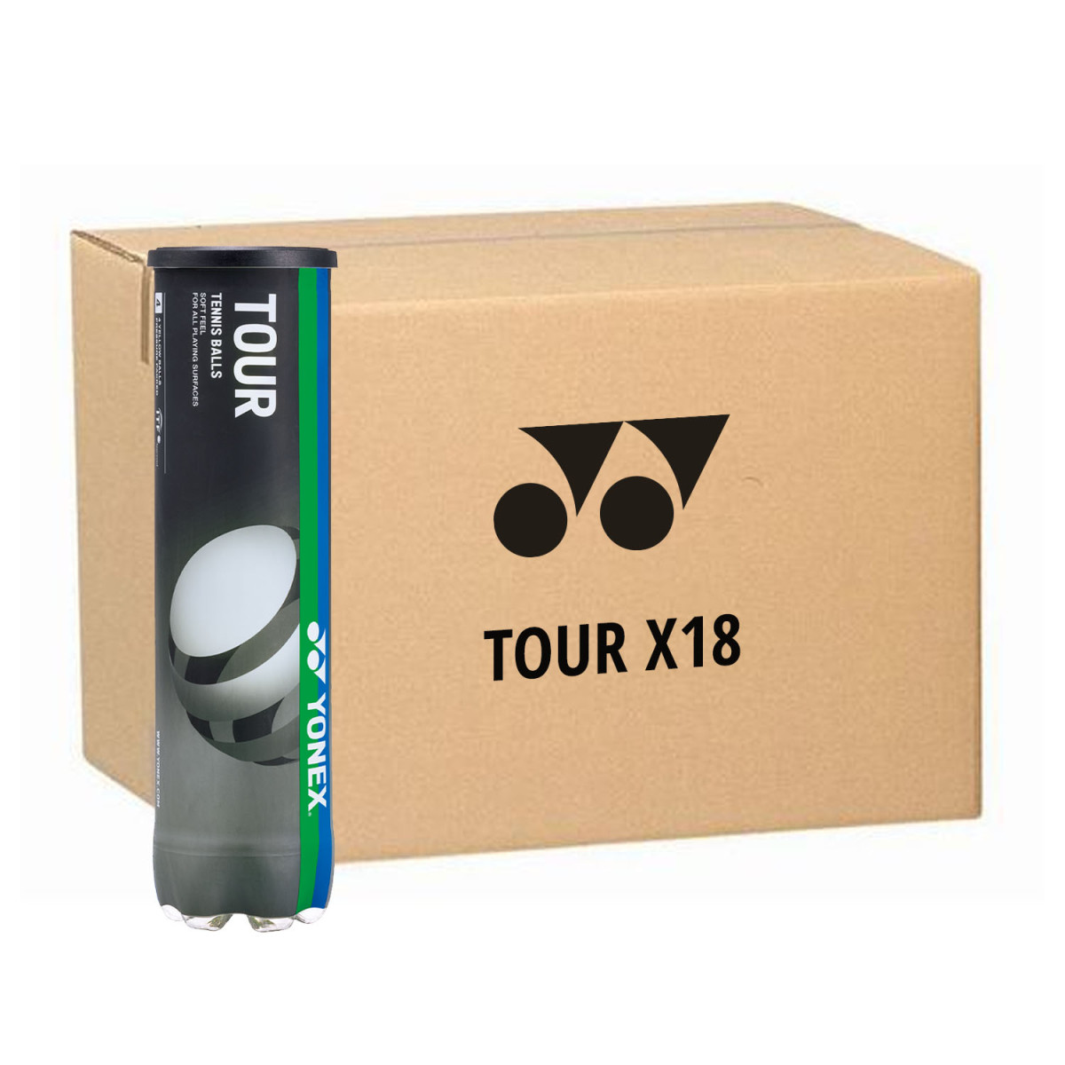 Yonex Tour Tennisb&auml;lle Karton (18 Dosen &agrave; 4 B&auml;lle)