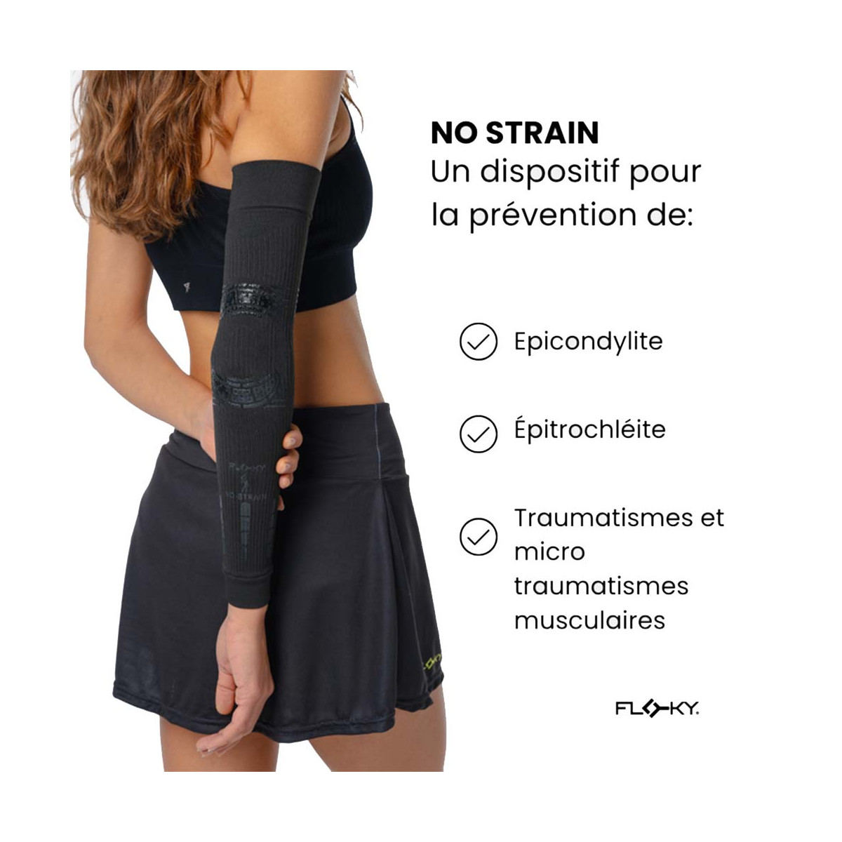Floky NO-STRAIN Kompressions&auml;rmel Schwarz