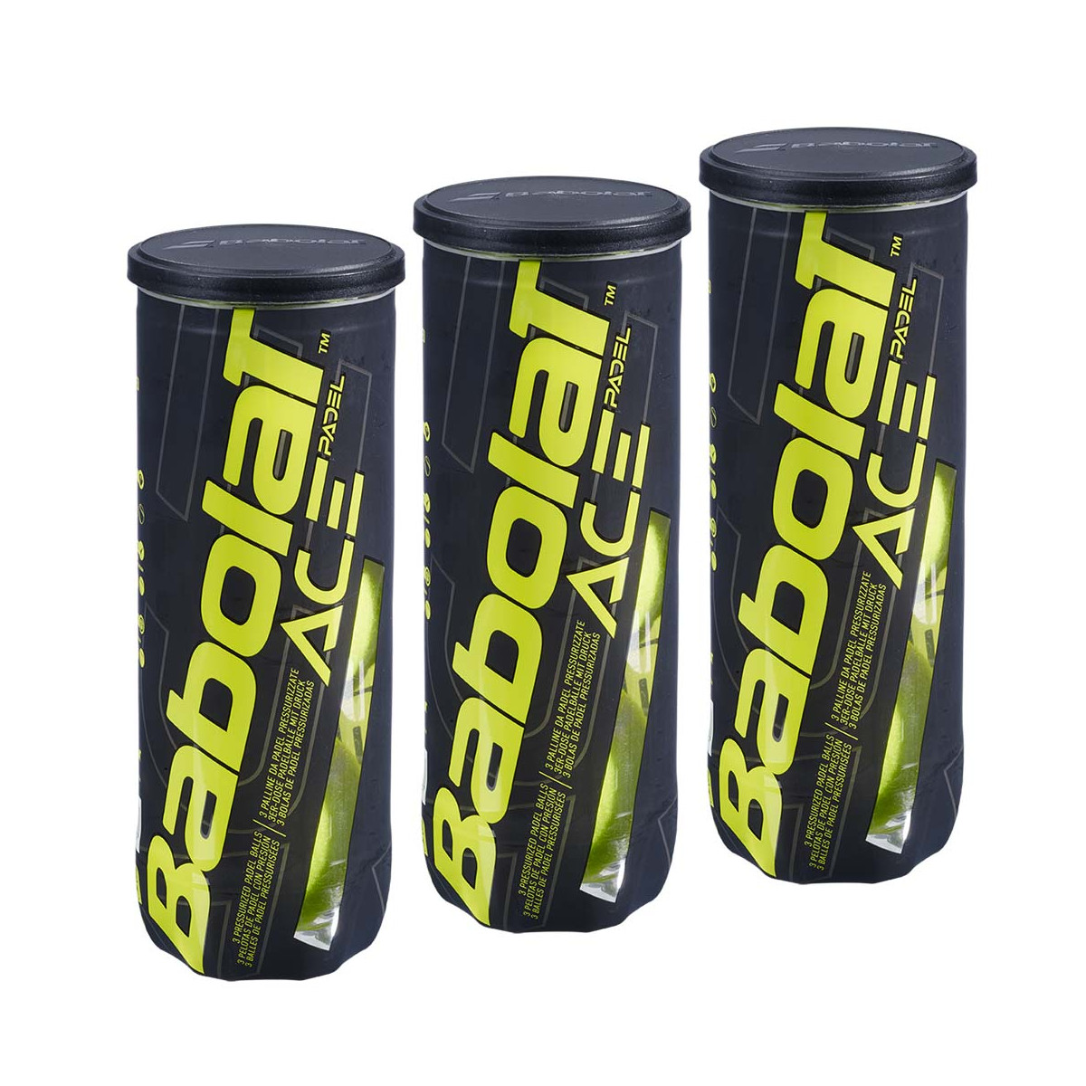 Babolat Ace Padel Padelb&auml;lle 3er-Pack (3 Dosen mit je 3 B&auml;llen)