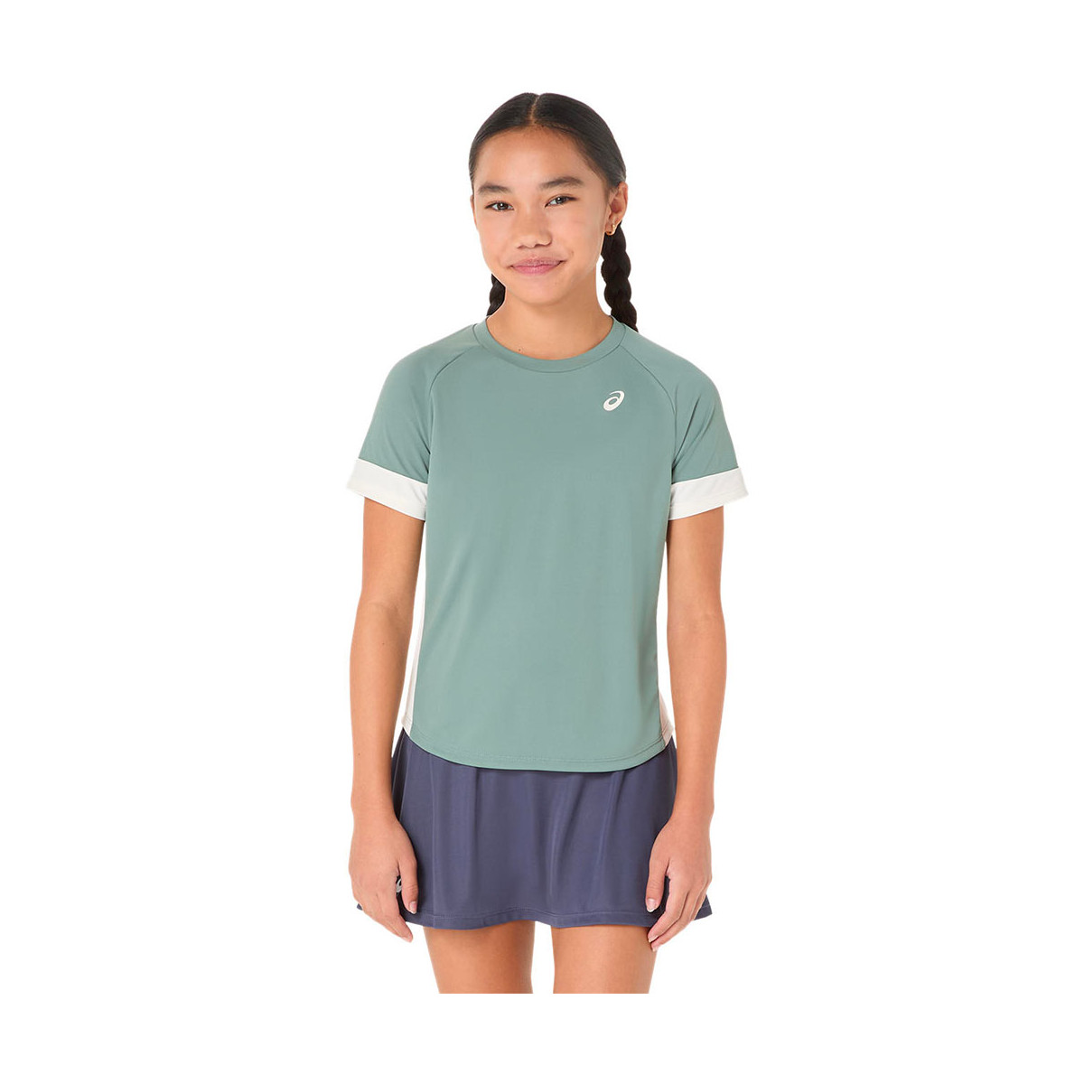Asics T-Shirt M&auml;dchen Gr&uuml;n / Grau / Creme