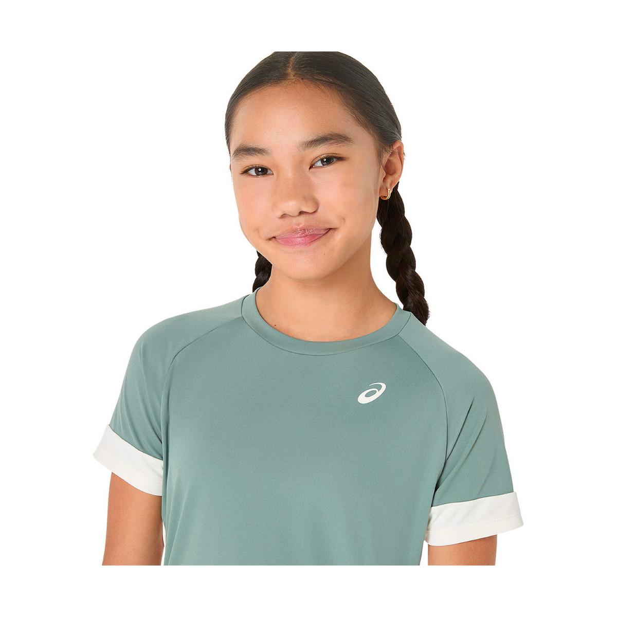 Asics T-Shirt M&auml;dchen Gr&uuml;n / Grau / Creme