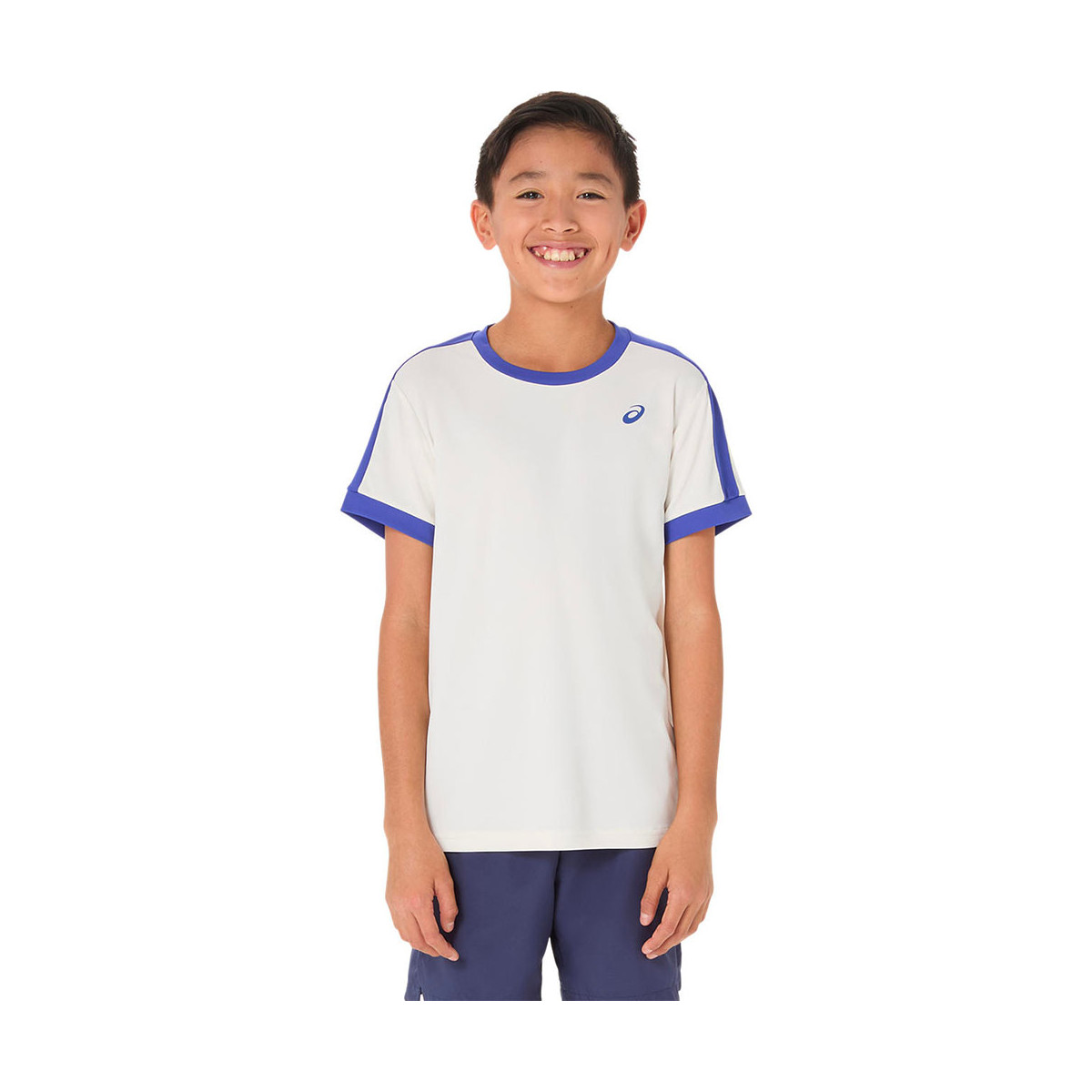 Asics T-Shirt Jungen Creme / Blau