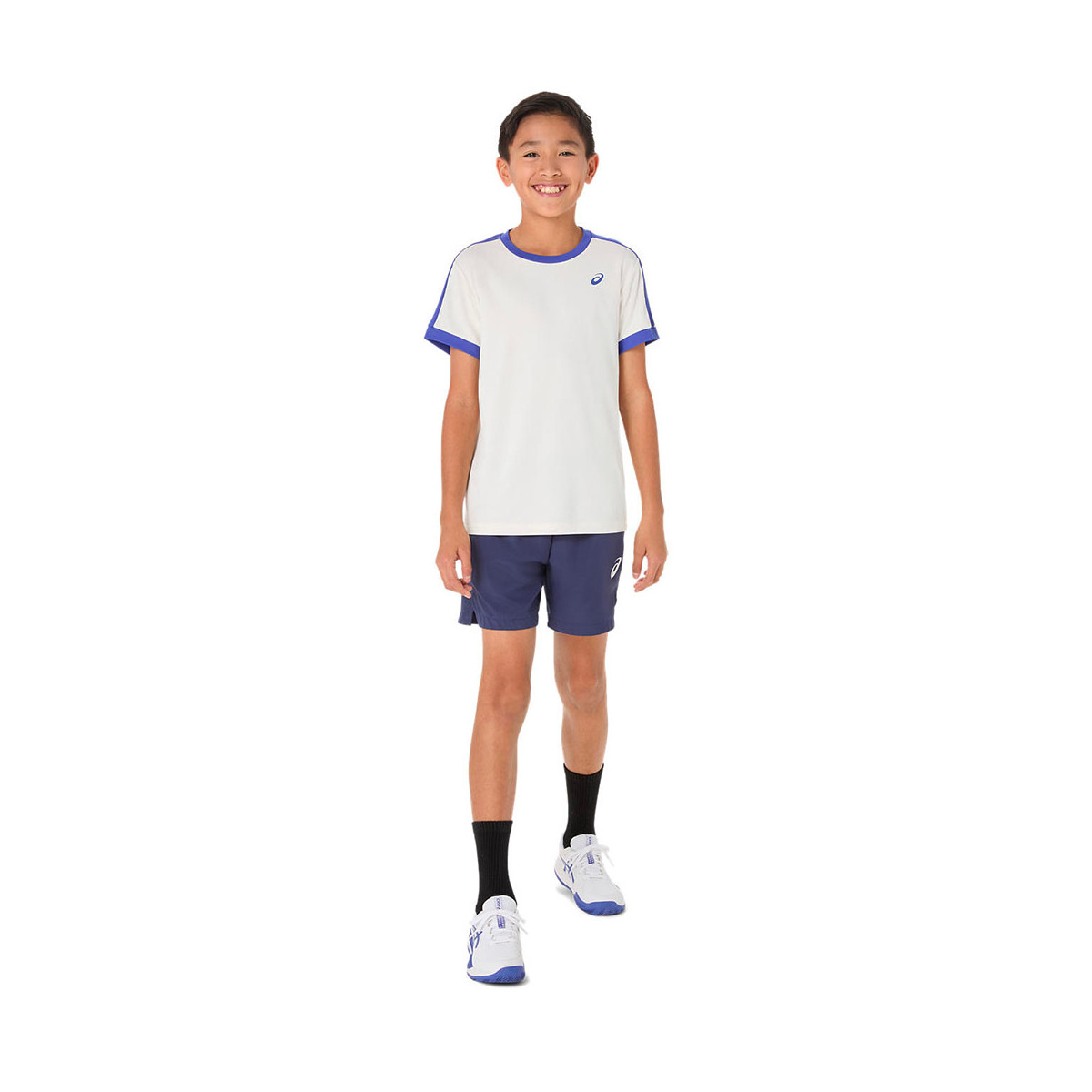 Asics T-Shirt Jungen Creme / Blau