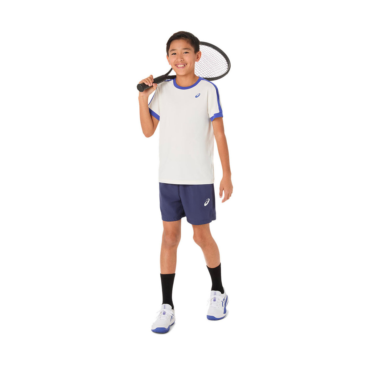 Asics T-Shirt Jungen Creme / Blau
