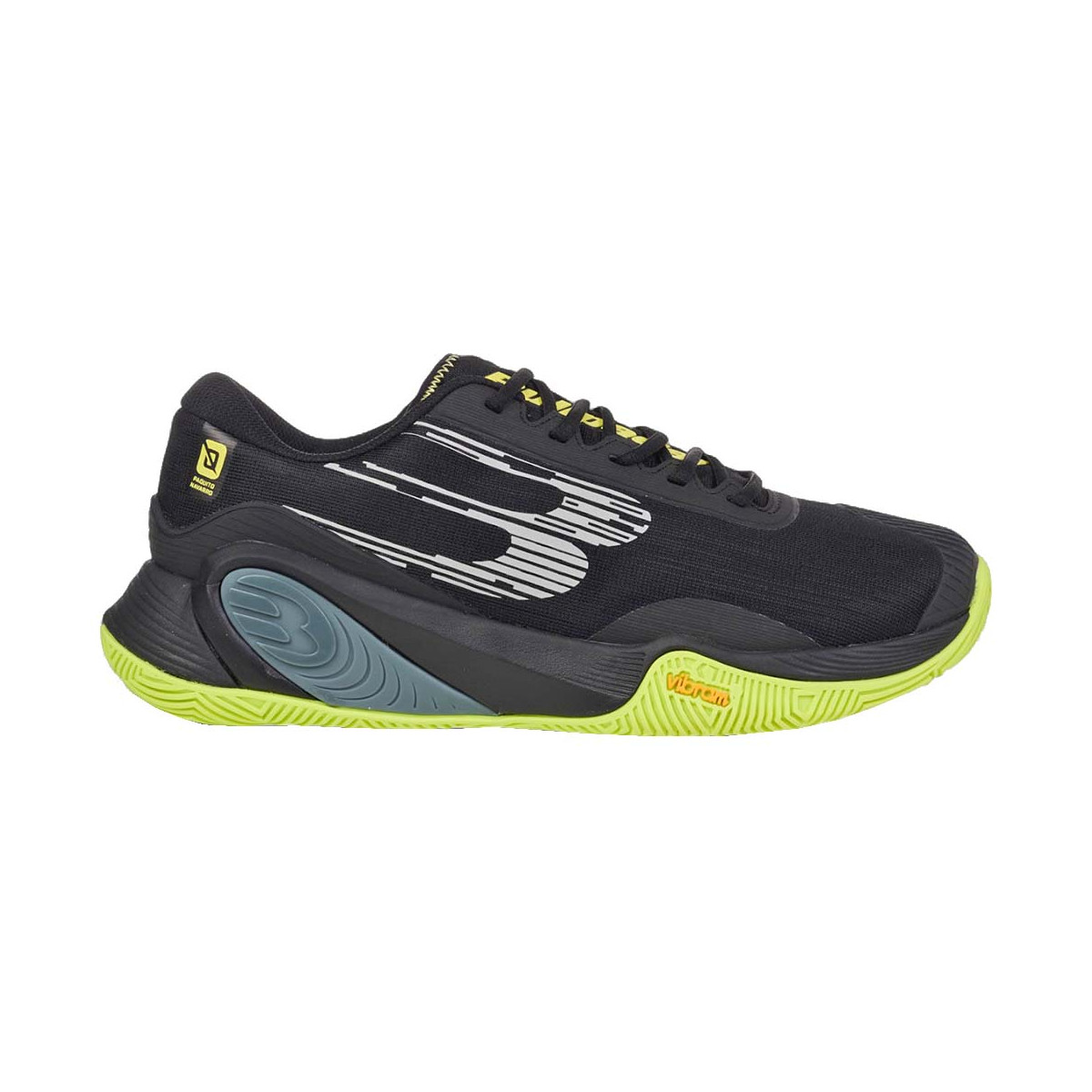 Bullpadel Hack Vibram 25I Padelschuhe Schwarz / Gr&uuml;n