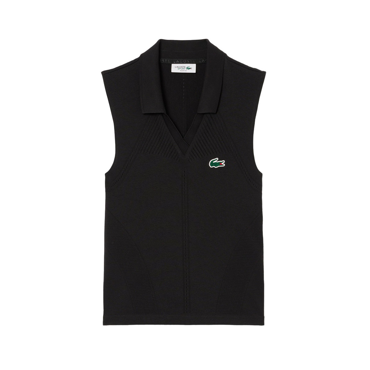 Lacoste Poloshirt &auml;rmellos Damen Schwarz