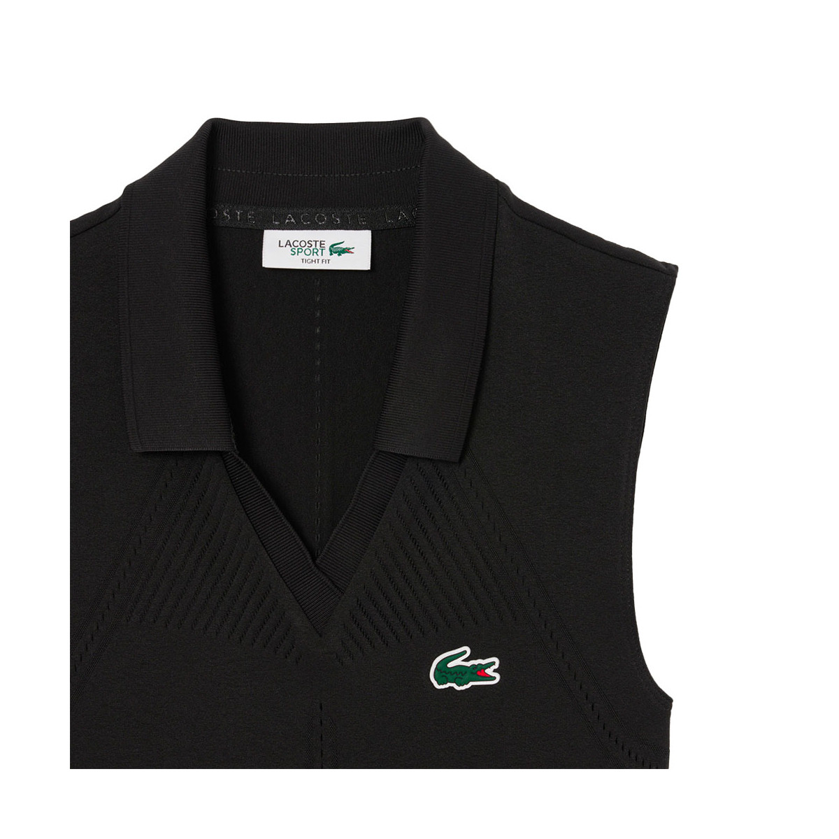 Lacoste Poloshirt &auml;rmellos Damen Schwarz