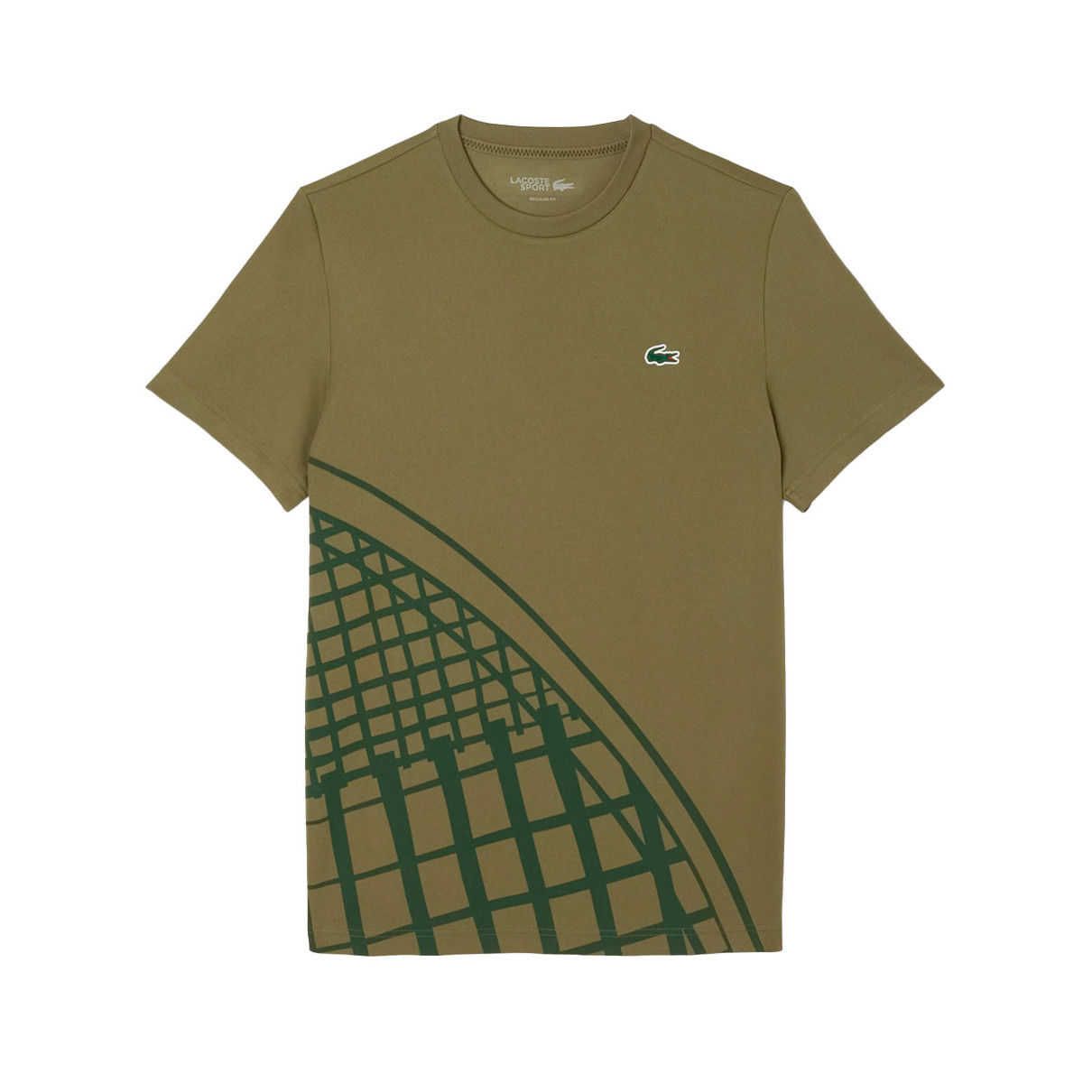 Lacoste Ultra Dry bedruckt T-Shirt Khaki