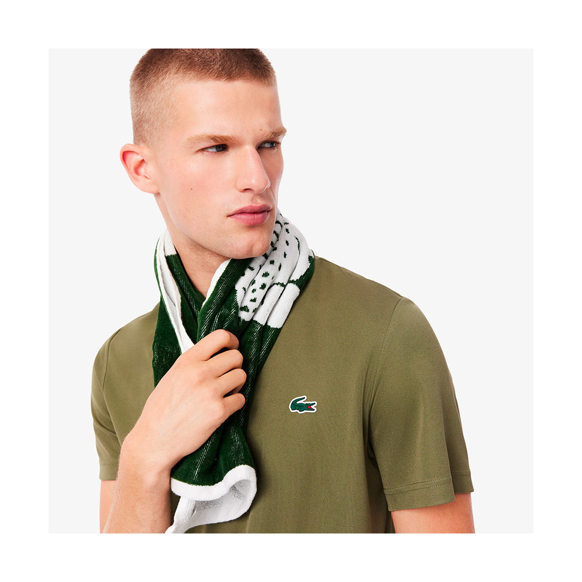 Lacoste Ultra Dry bedruckt T-Shirt Khaki
