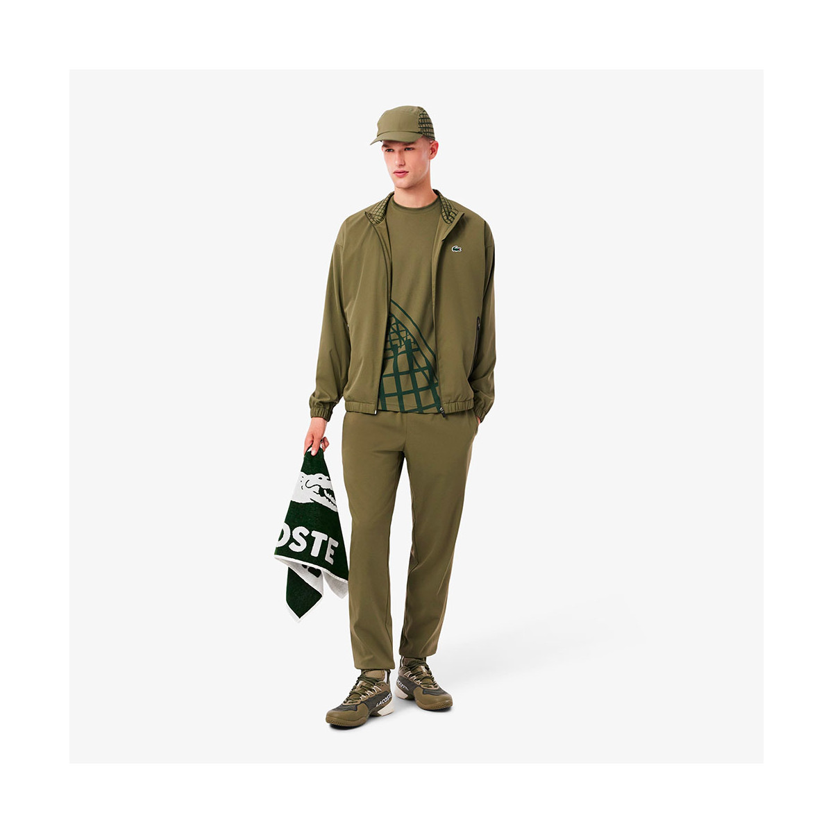 Lacoste Ultra Dry bedruckt T-Shirt Khaki