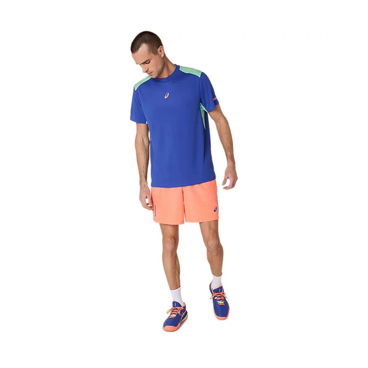 Asics Padel Court SS T-Shirt Blau / Gr&uuml;n