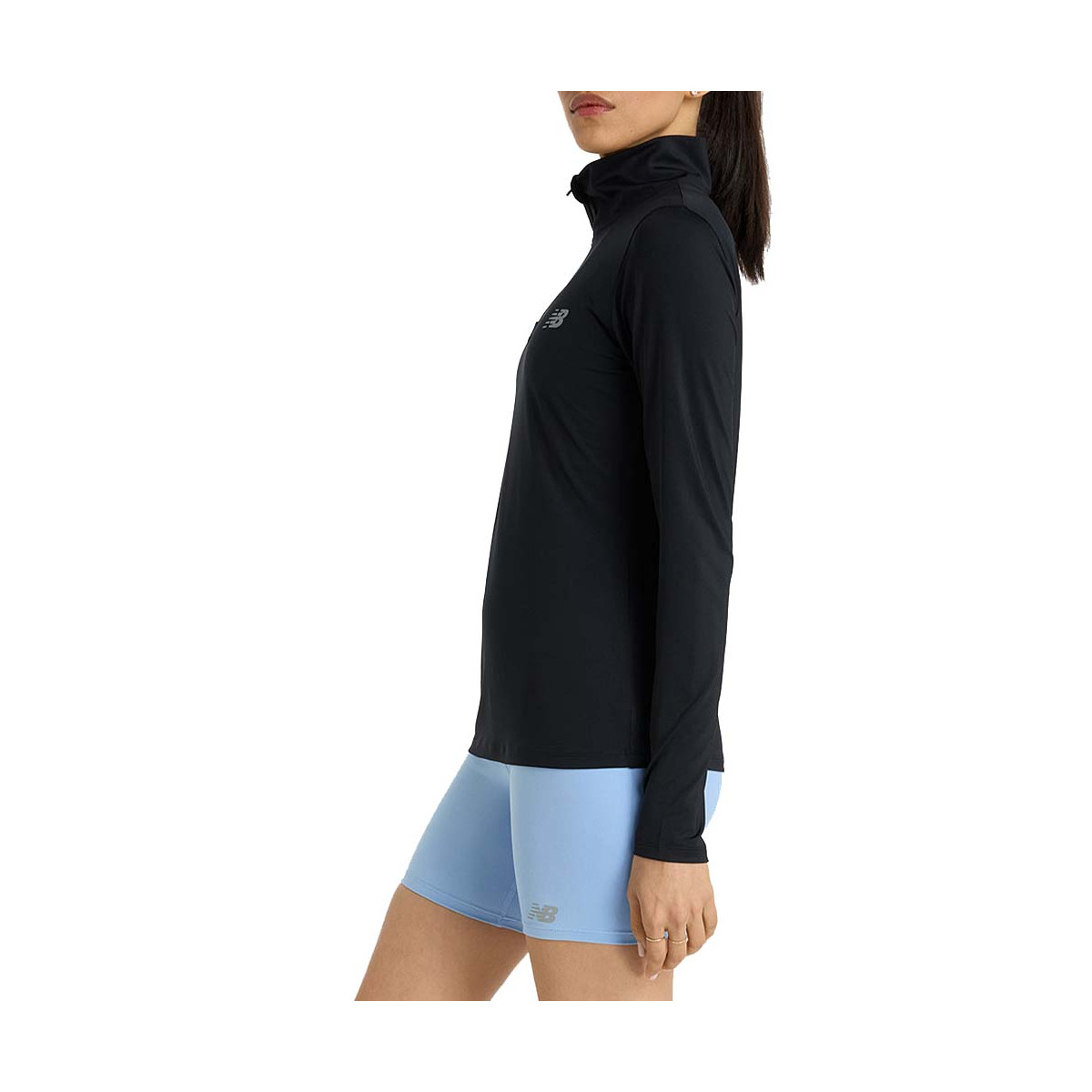 New Balance Quarter Zip Langarmshirt Damen Schwarz