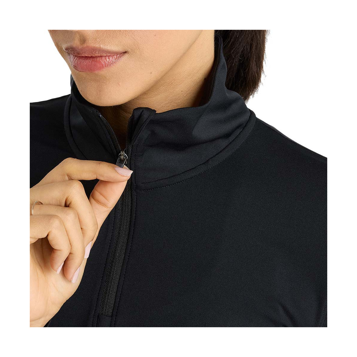 New Balance Quarter Zip Langarmshirt Damen Schwarz