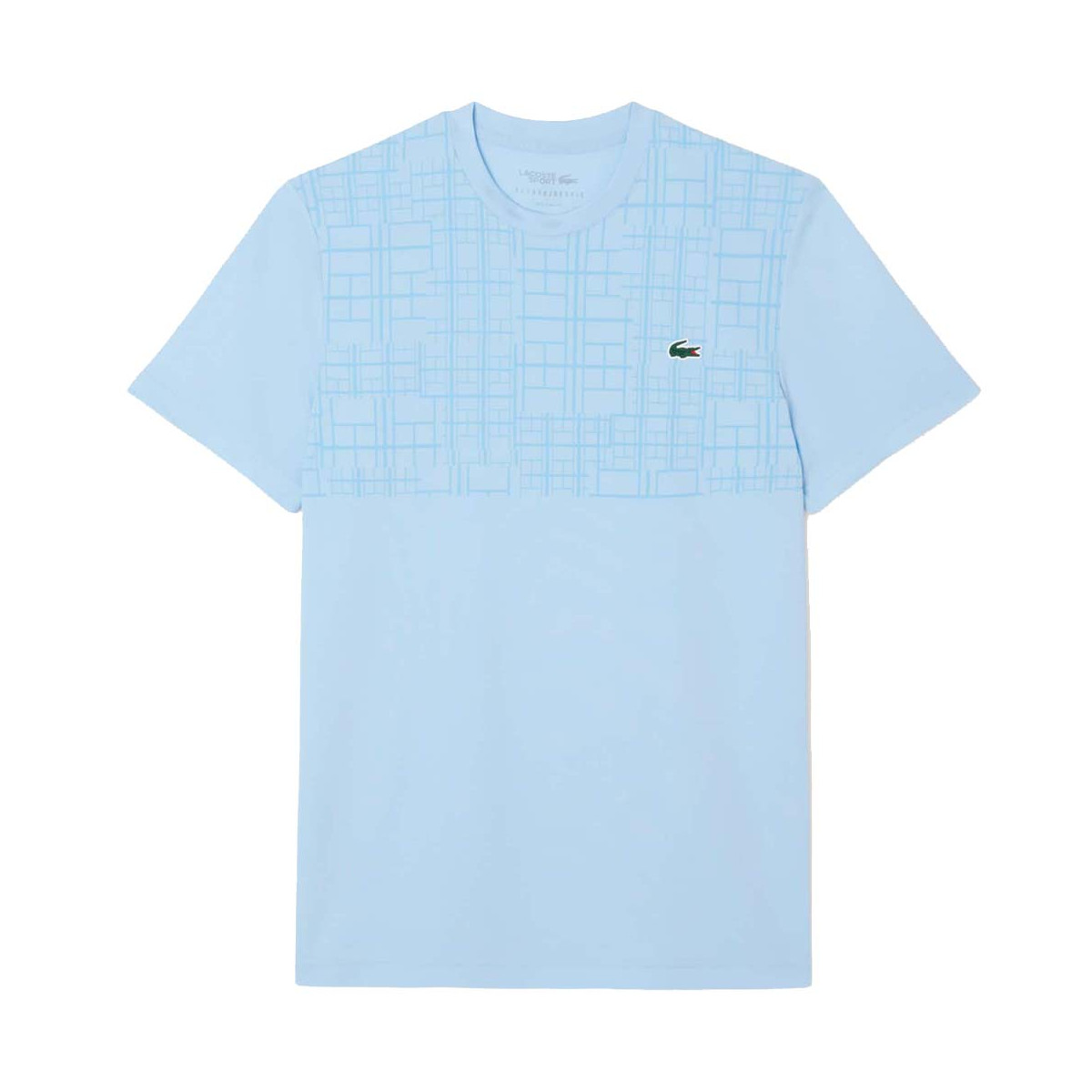 Lacoste Tennis Novak Djokovic Ultra Dry bedruckt T-Shirt Hellblau