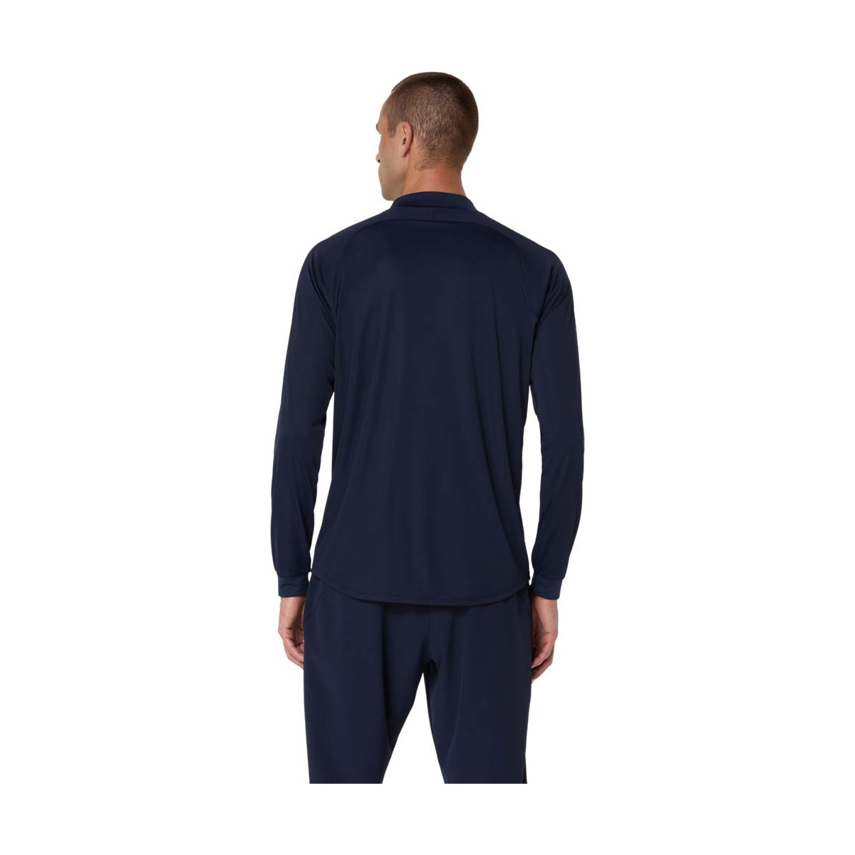 Asics Match LS Zip Langarmshirt Marineblau