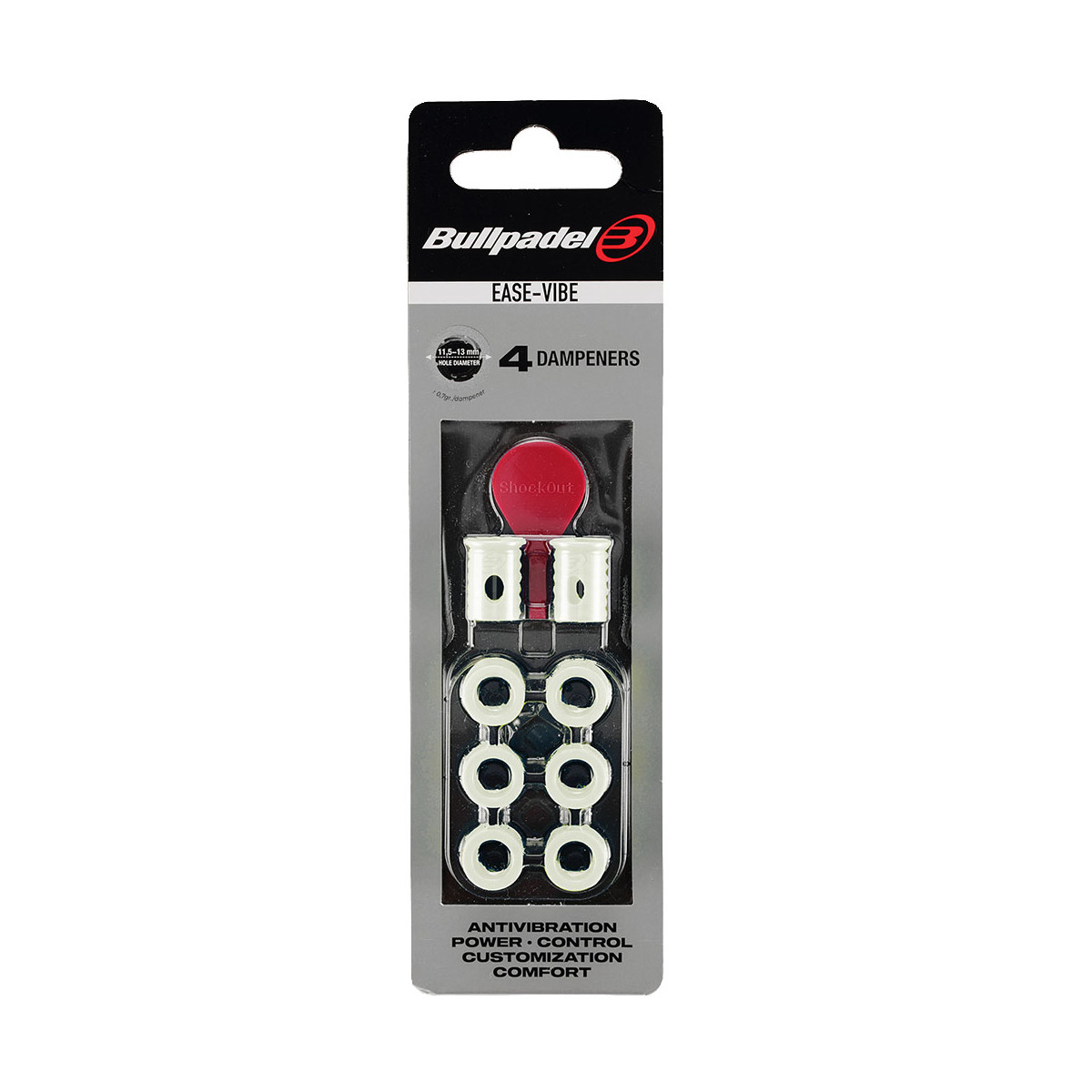 Bullpadel Ease Vibe Vibrationsd&auml;mpfer Wei&szlig; 4er-Pack