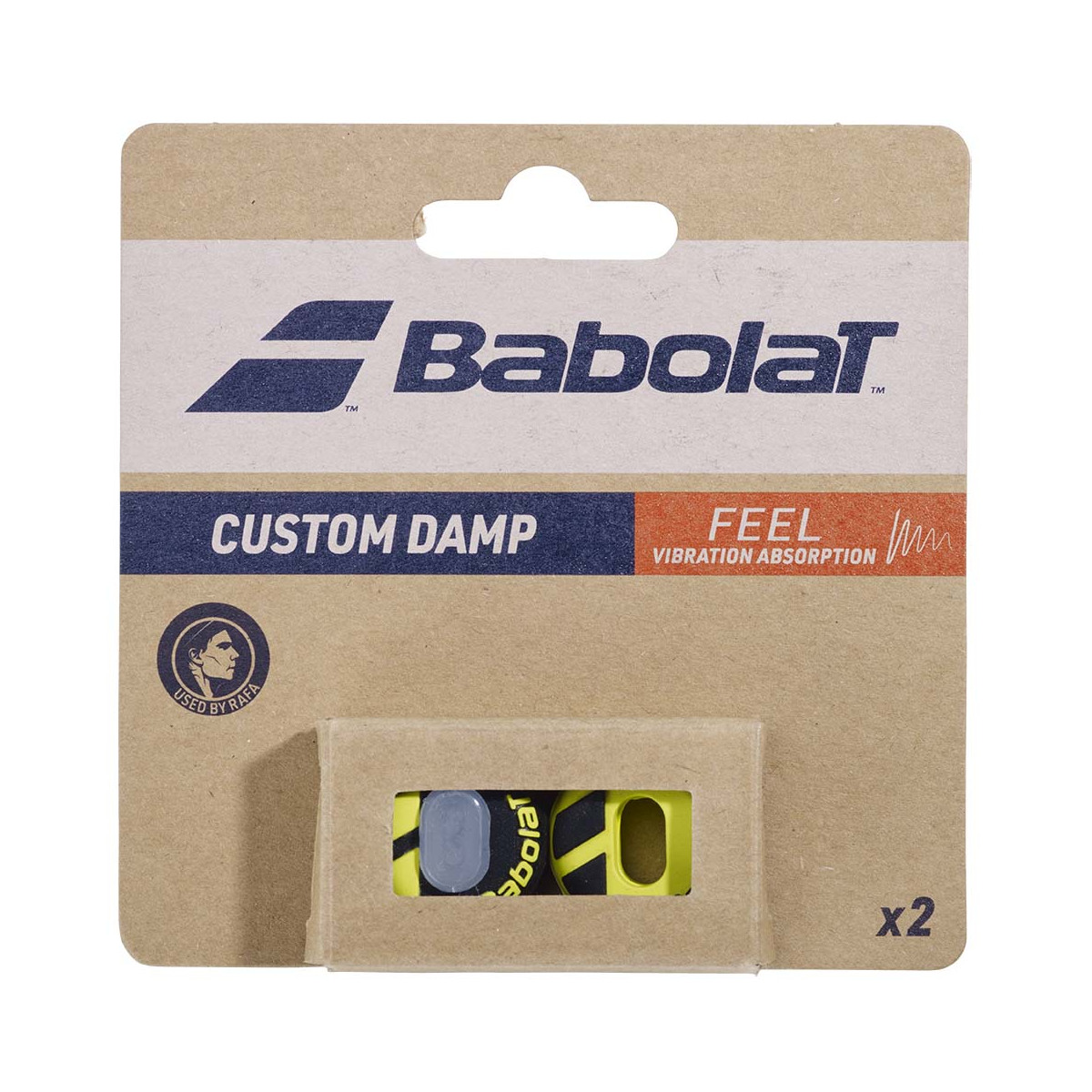 Babolat Custom Damp Vibrationsd&auml;mpfer Gelb / Schwarz 2er-Pack