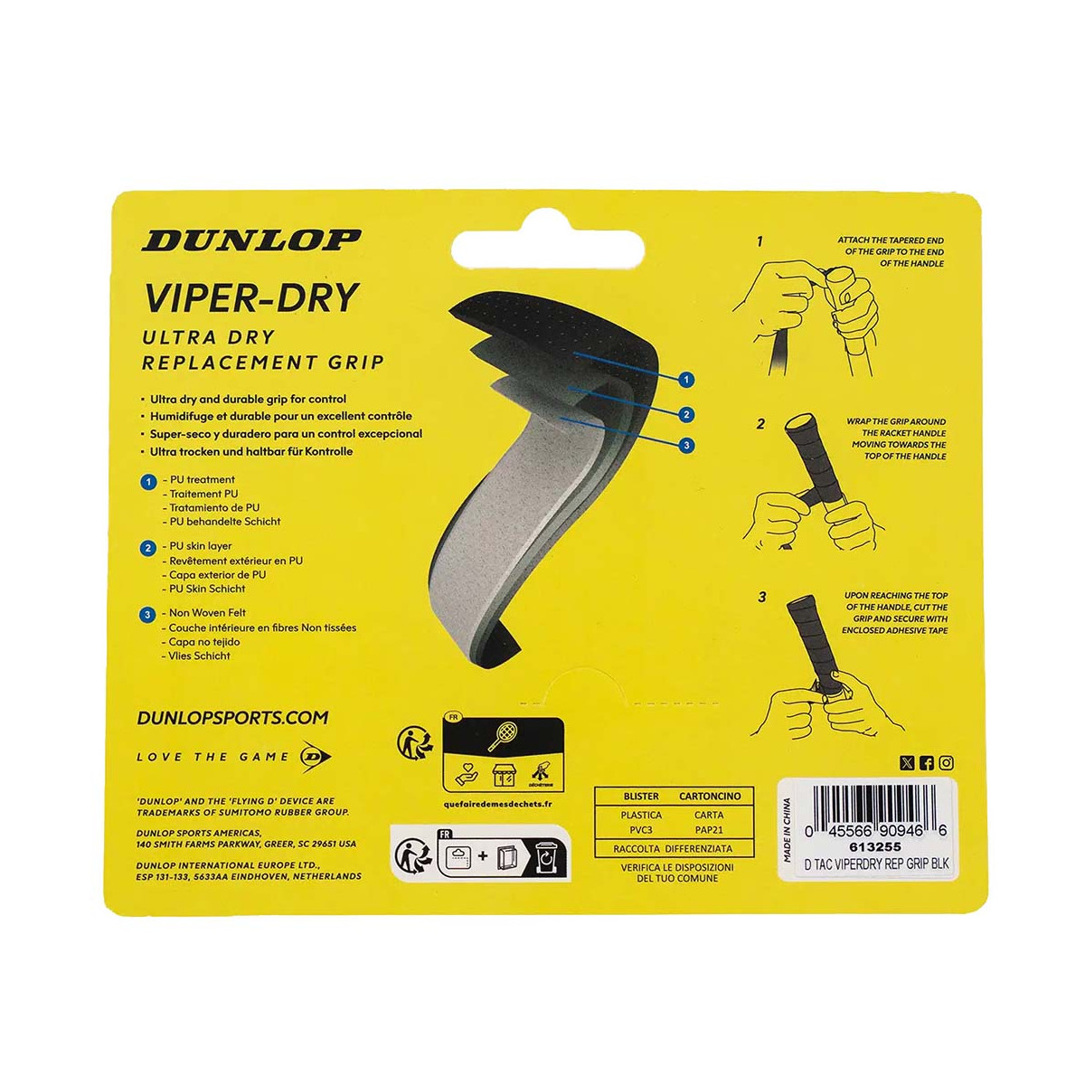 Dunlop Viper-Dry Basisgriffband Schwarz