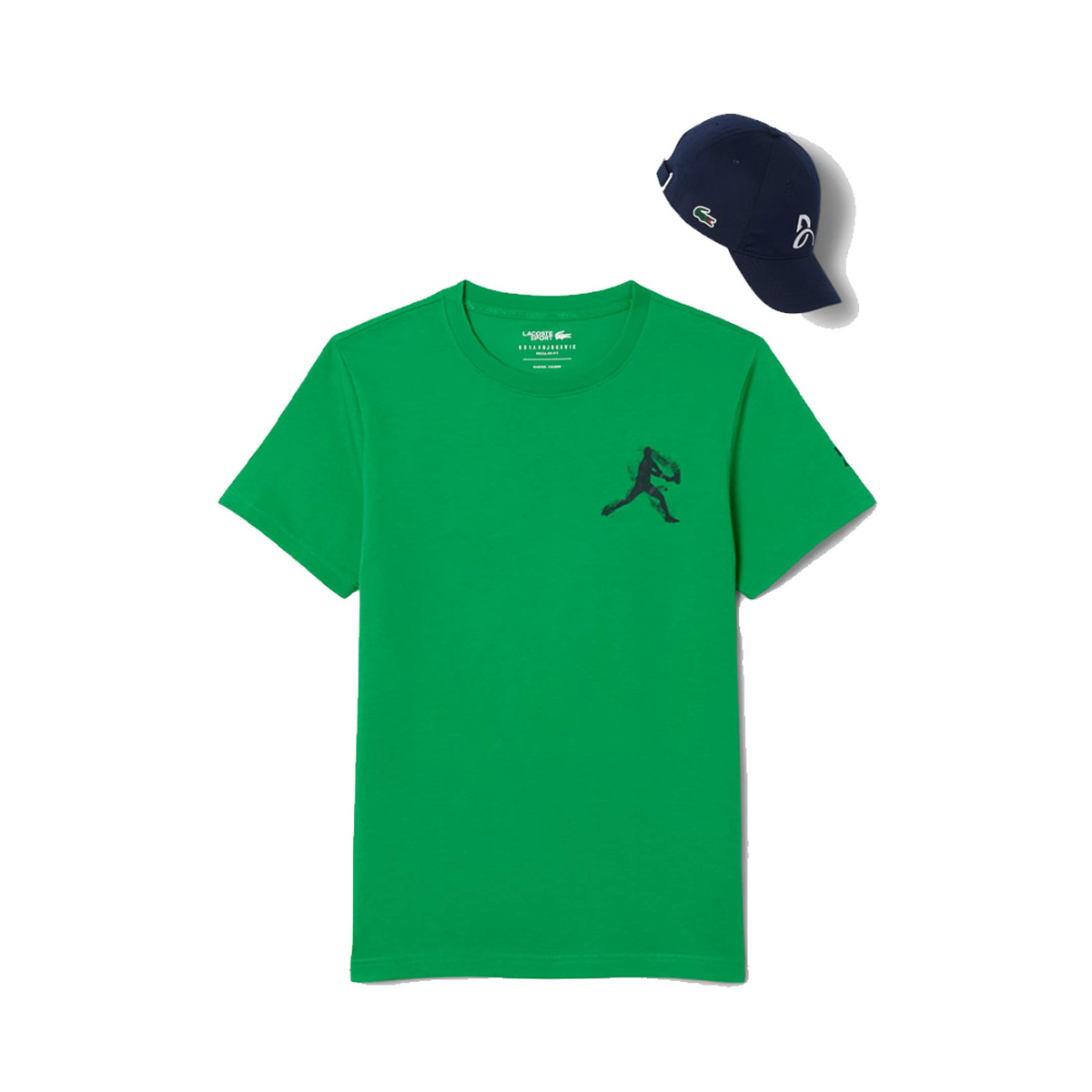 Lacoste Tennis x Novak Djokovic Set T-Shirt + Cap Gr&uuml;n / Blau